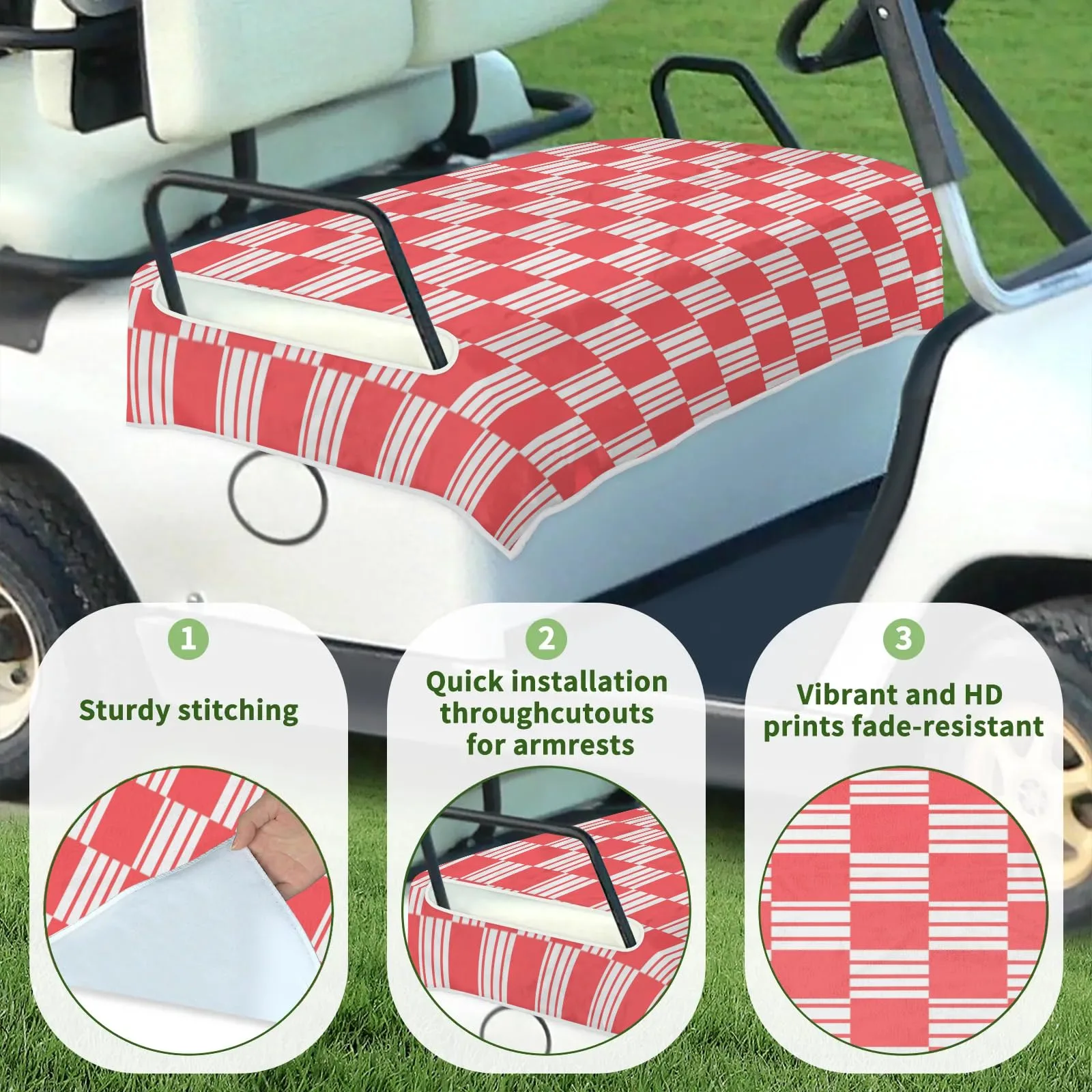 Tiveruda Golf Cart Seat Cover for Double Seats 51 x 31 in image 3