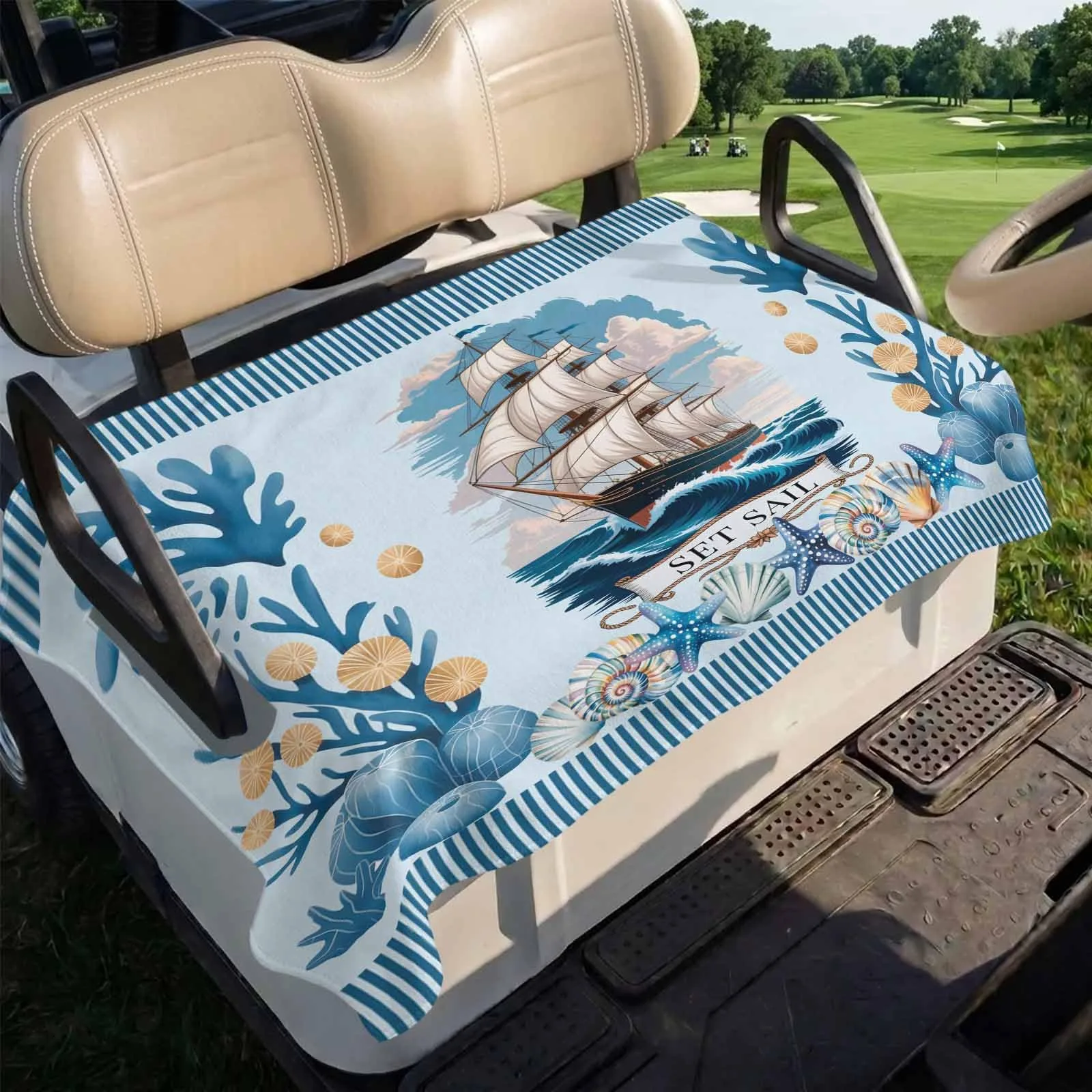 Trosturdspn Ocean Set Sail Golf Cart Seat Cover image 4