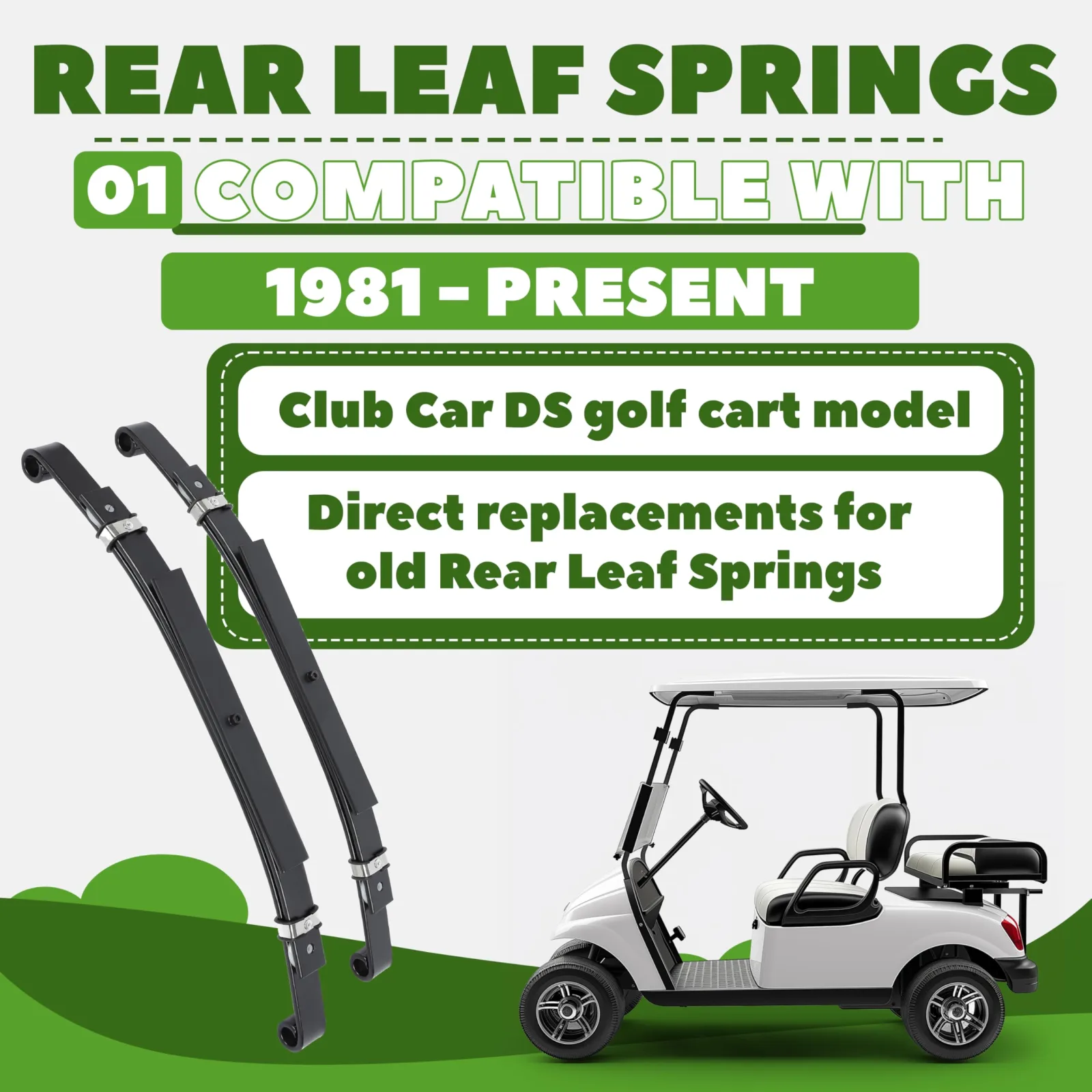KUAFU BL738 Rear Leaf Springs for Club Car DS image 2