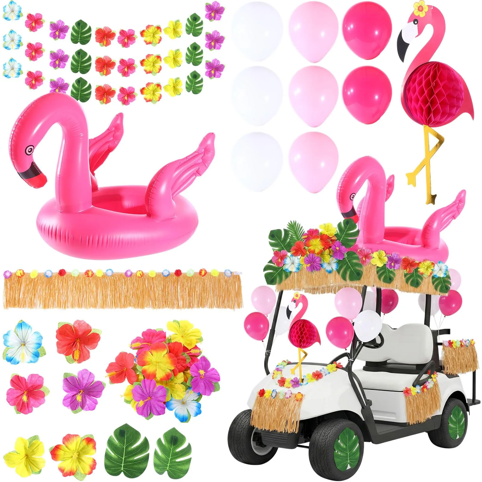 Teyva Daily Hawaiian Tropical Golf Cart Decorations Kit - GUI-Teyva Daily-4029