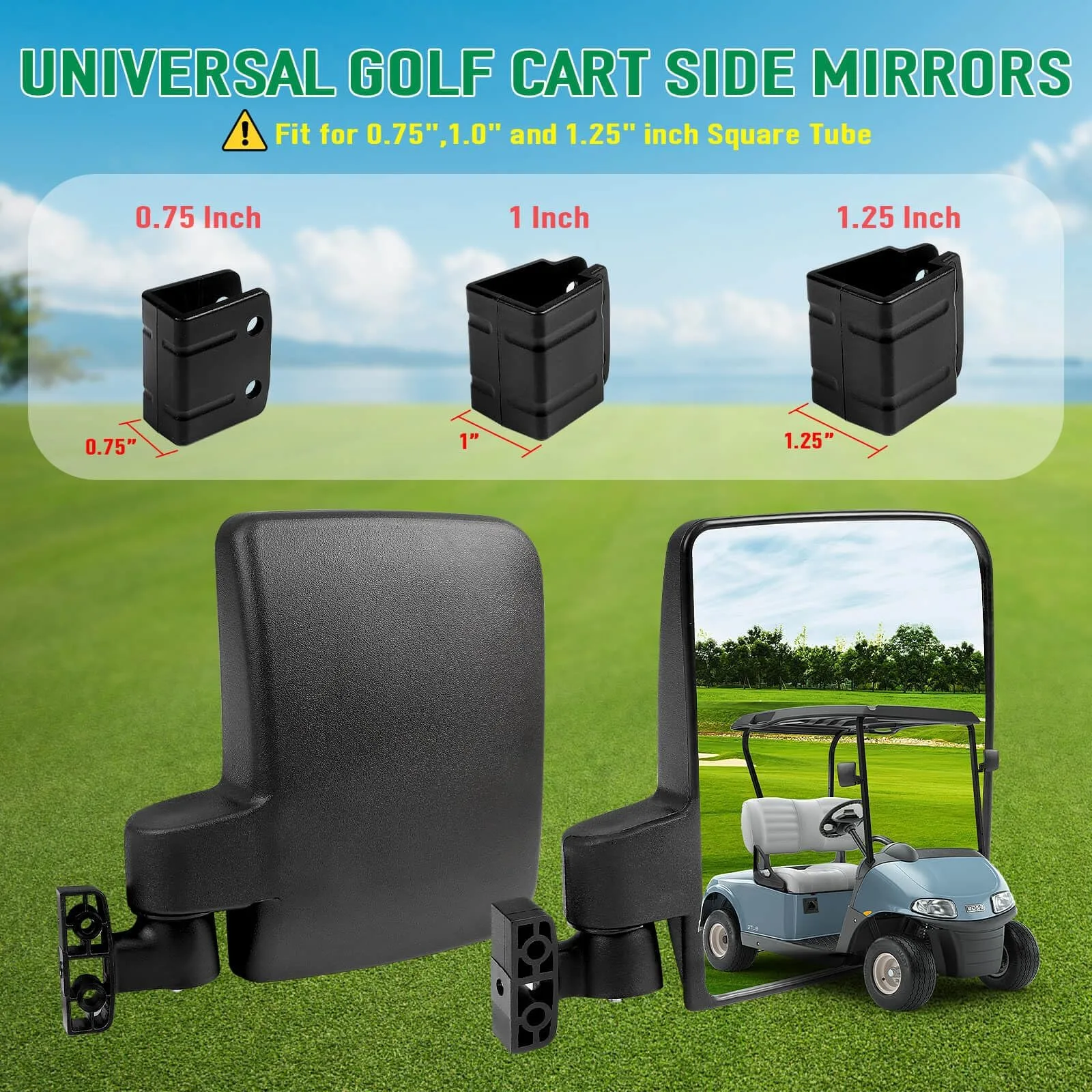LEAPGOMAX No-Drill Golf Cart Side Mirrors LG-GCSD33 image 4