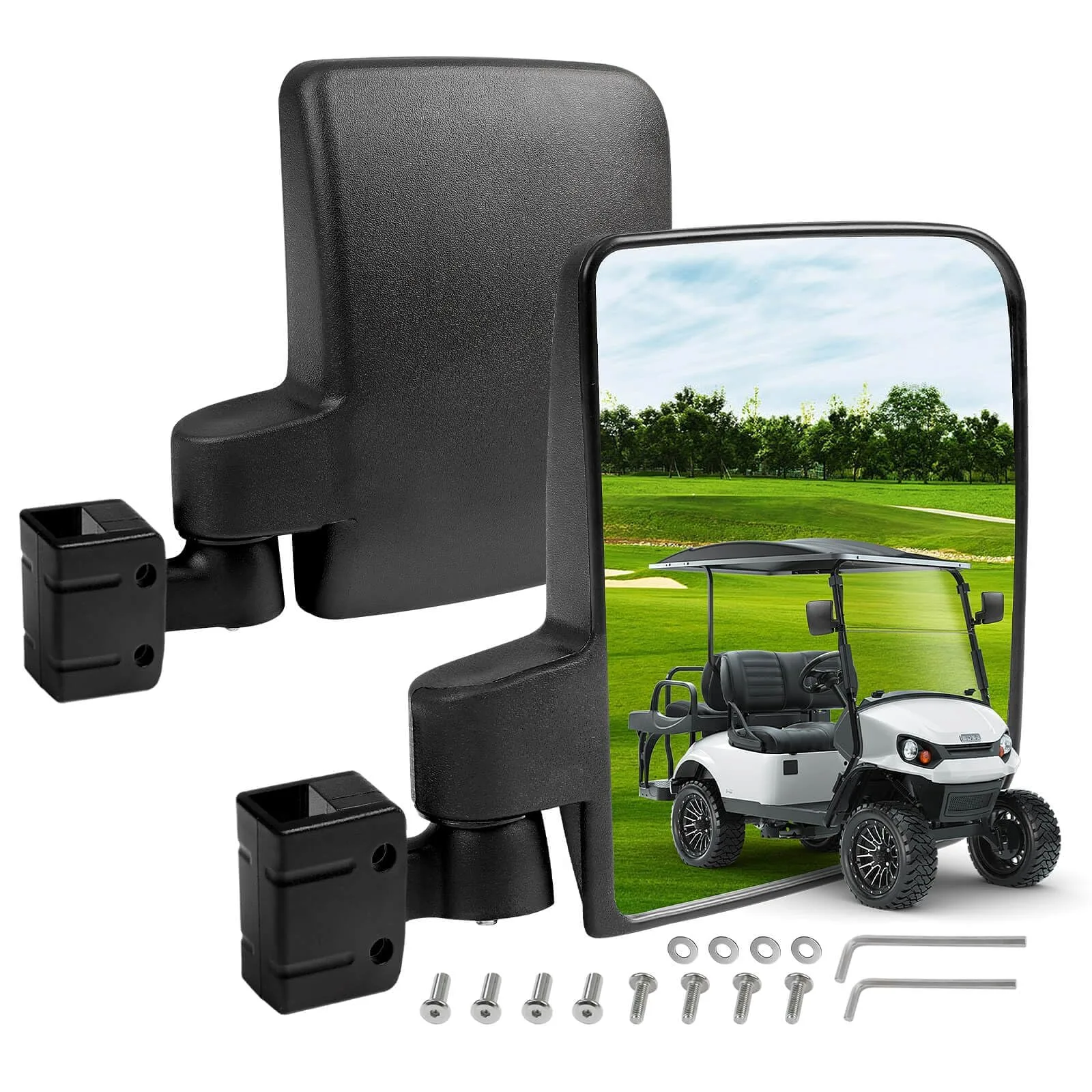LEAPGOMAX No-Drill Golf Cart Side Mirrors LG-GCSD33