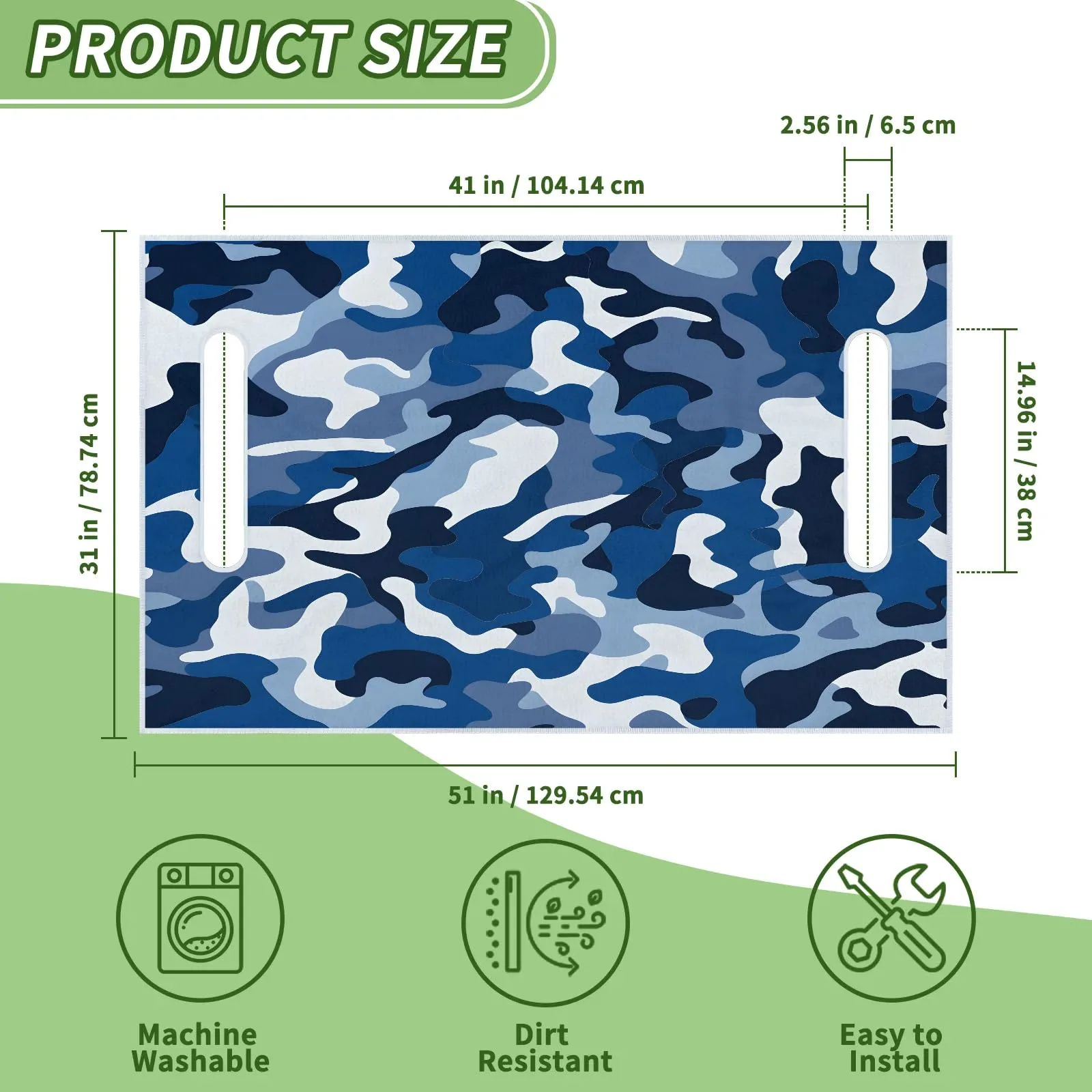 Tiveruda Retro Camouflage Universal 2-Person Golf Cart Seat Cover 51" x 31" image 2