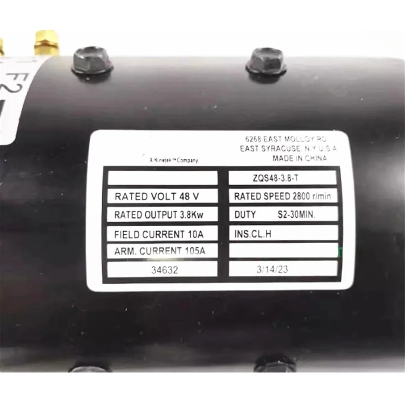 GJsrySFH ZQS48-3.8-T 48V Golf Cart DC Motor image 4