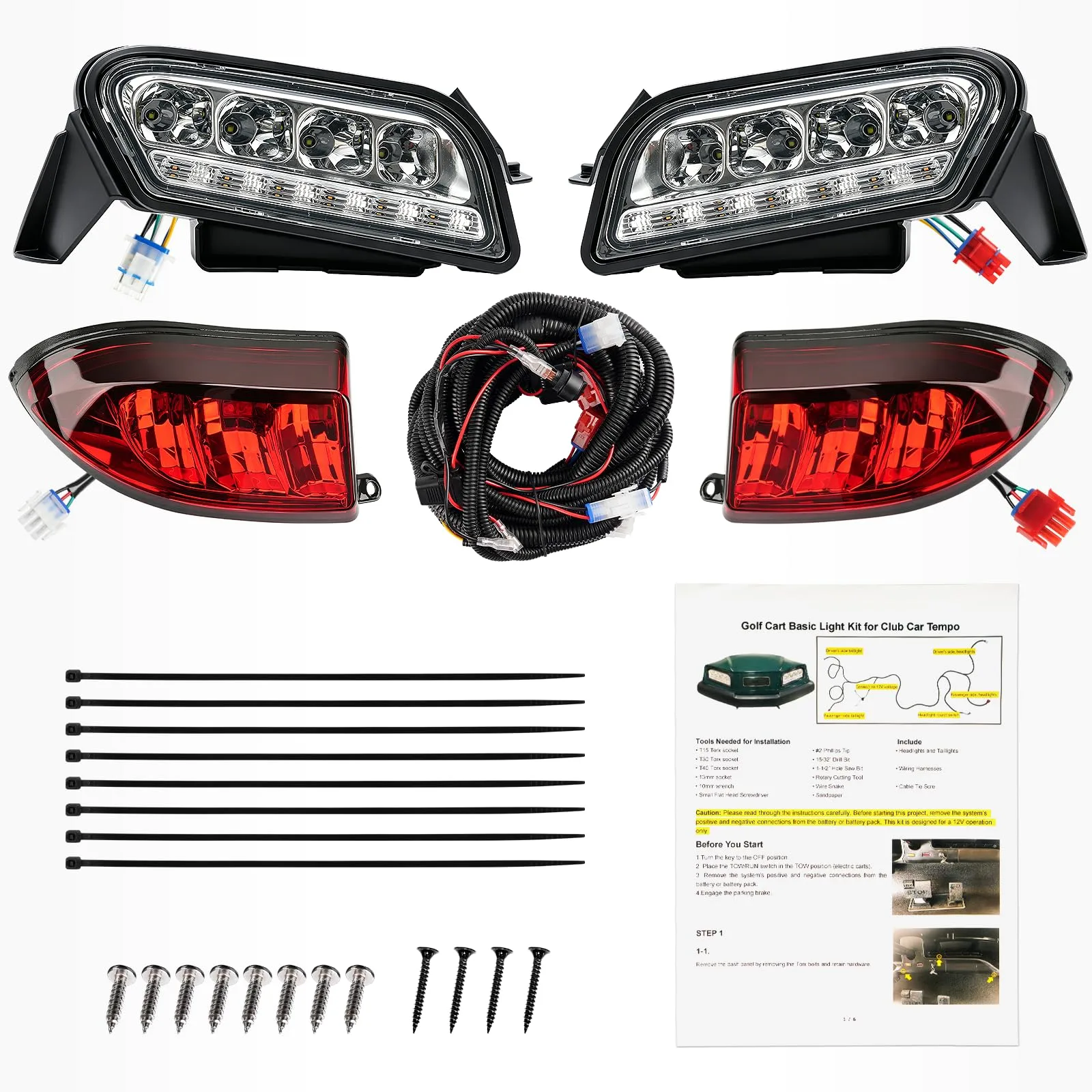 DRIVE UP C0040 LED Light Kit for Club Car Tempo
