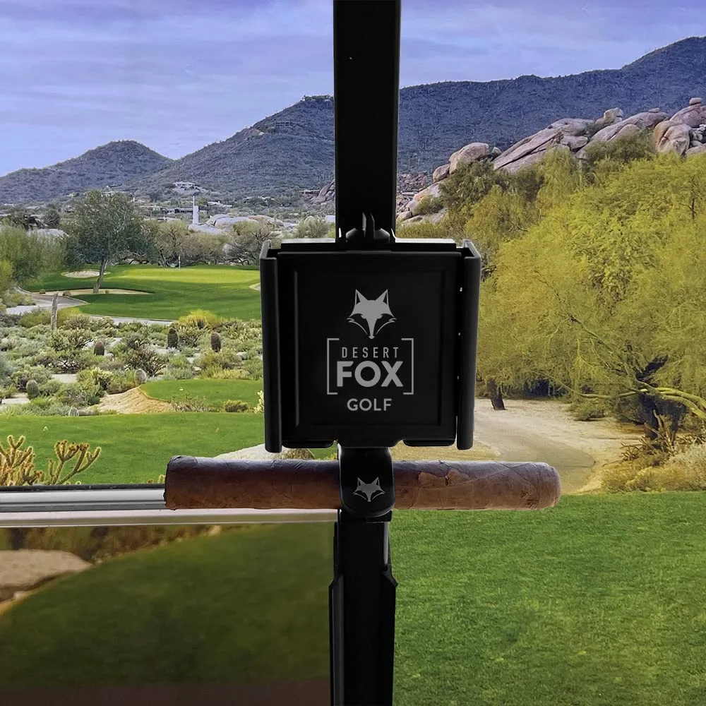 Desert Fox Golf Adjustable Golf Cart Phone & Cigar Holder
