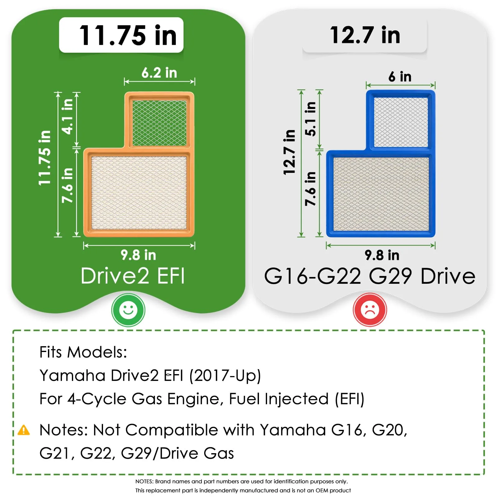 LIVEBORDER Air Filter for Yamaha Drive2 EFI 2017-Up image 2