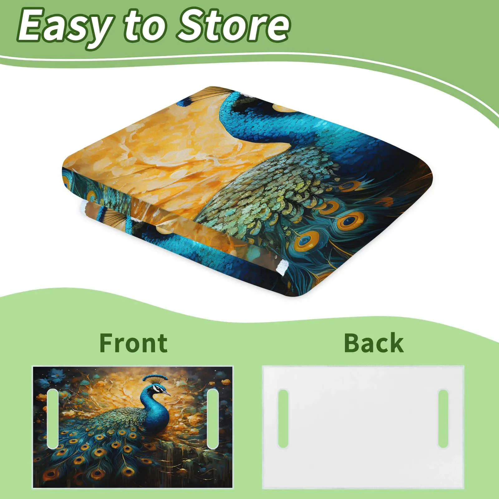 Tiveruda Peacock Flower Golf Cart Seat Cover 51 x 31 in image 4