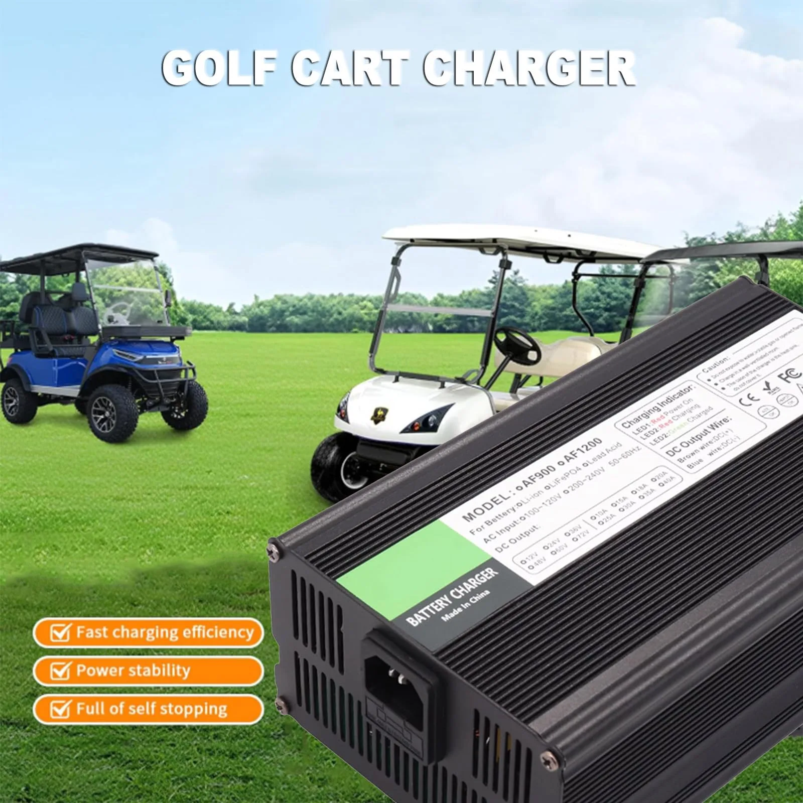 WJIANY 48V 17A Golf Cart Battery Charger for G19-G22 image 2