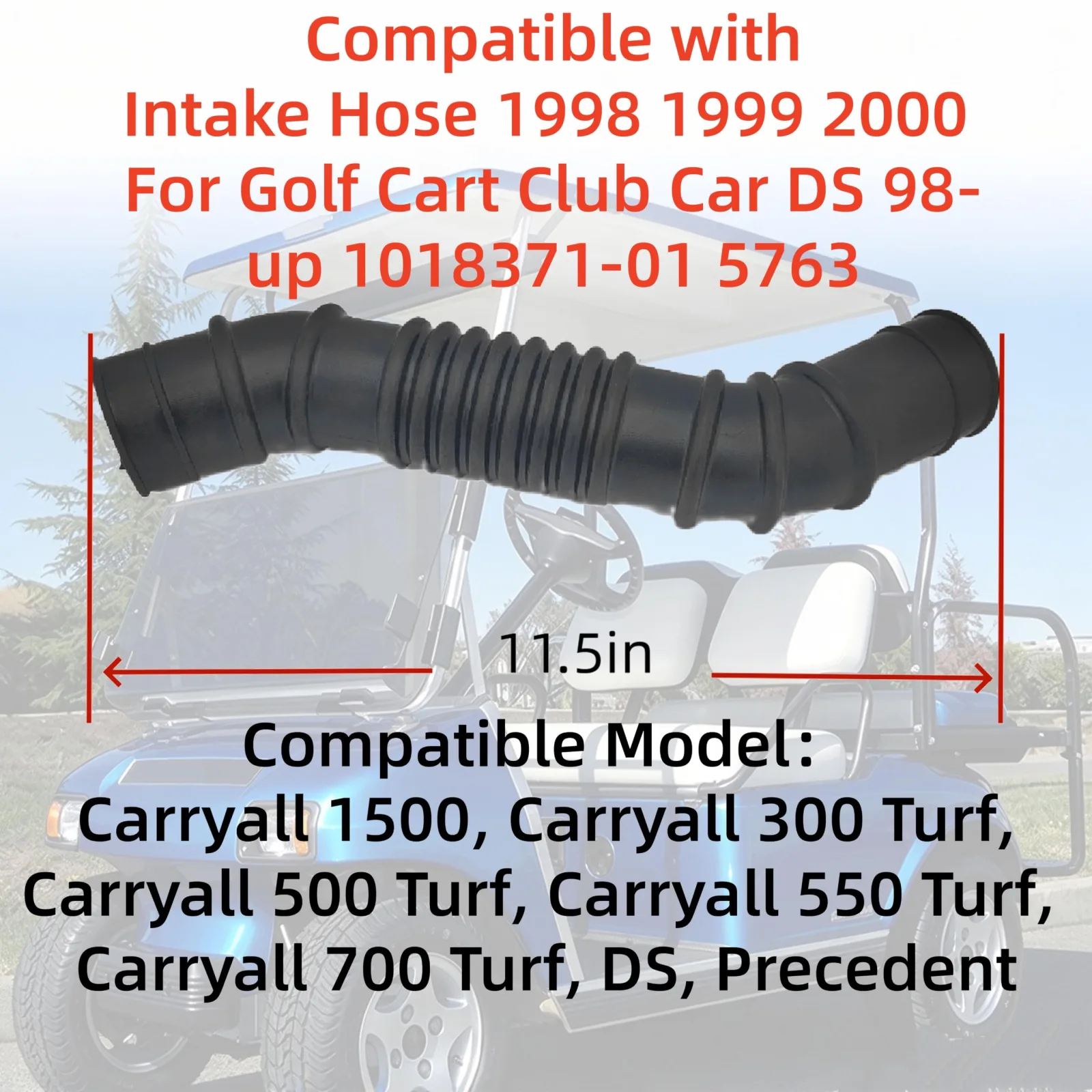 Patcae Intake Hose 5763 for Club Car DS, 1998-2000 image 2