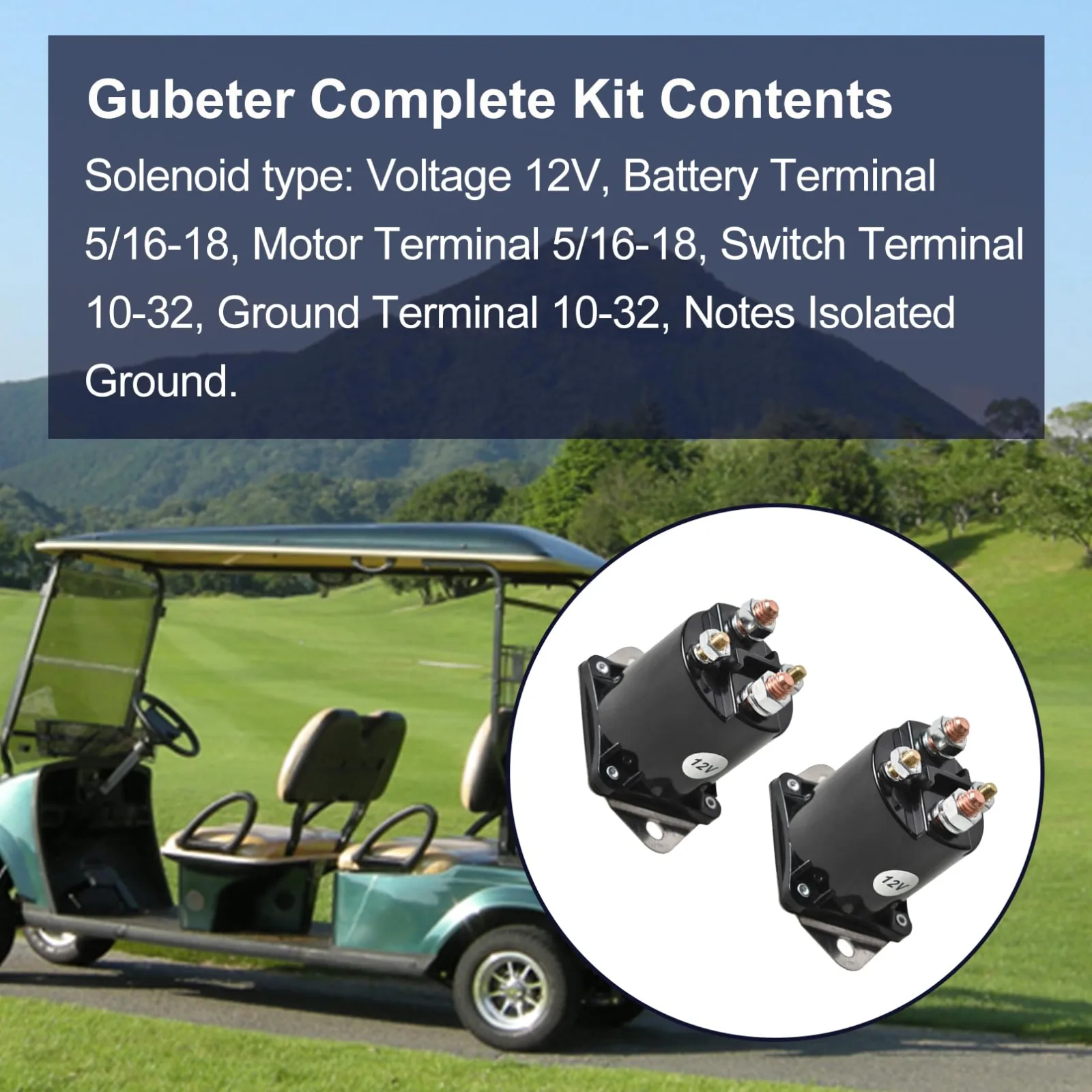 Gubeter 12V Solenoid for Club Car DS & Precedent image 4