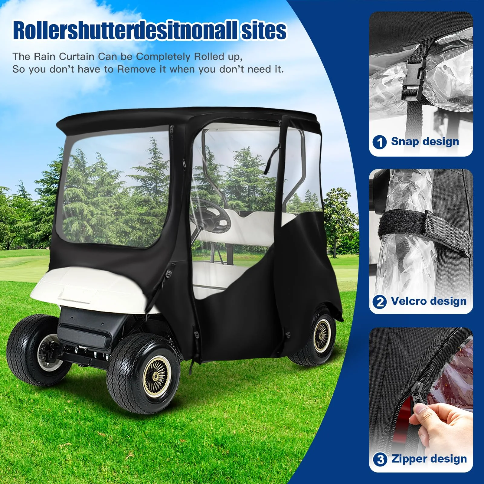 NOKINS Golf Cart Enclosure for E-Z-GO TXT/RXV 2-Passenger image 3