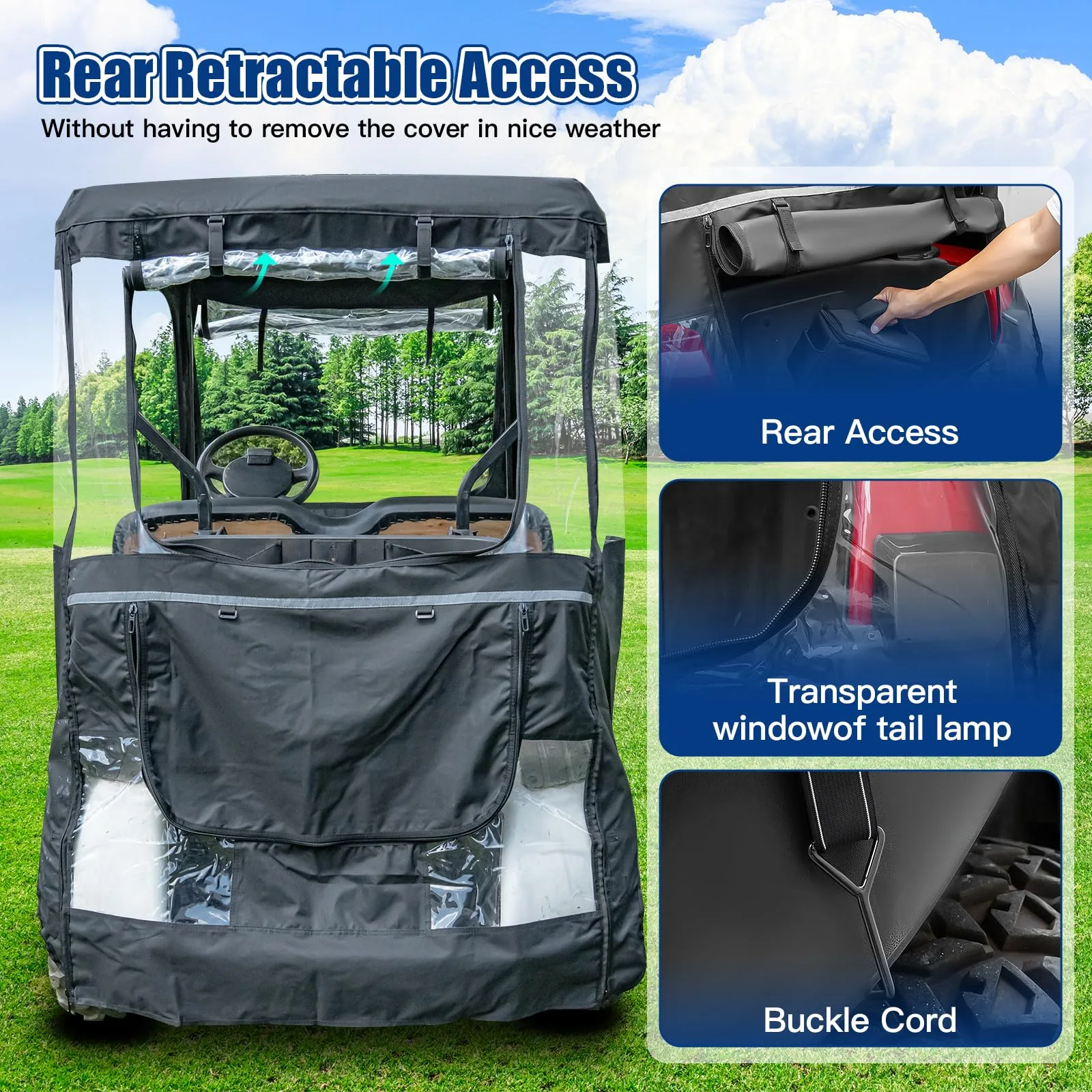NOKINS Golf Cart Enclosure for E-Z-GO TXT/RXV 2-Passenger image 4