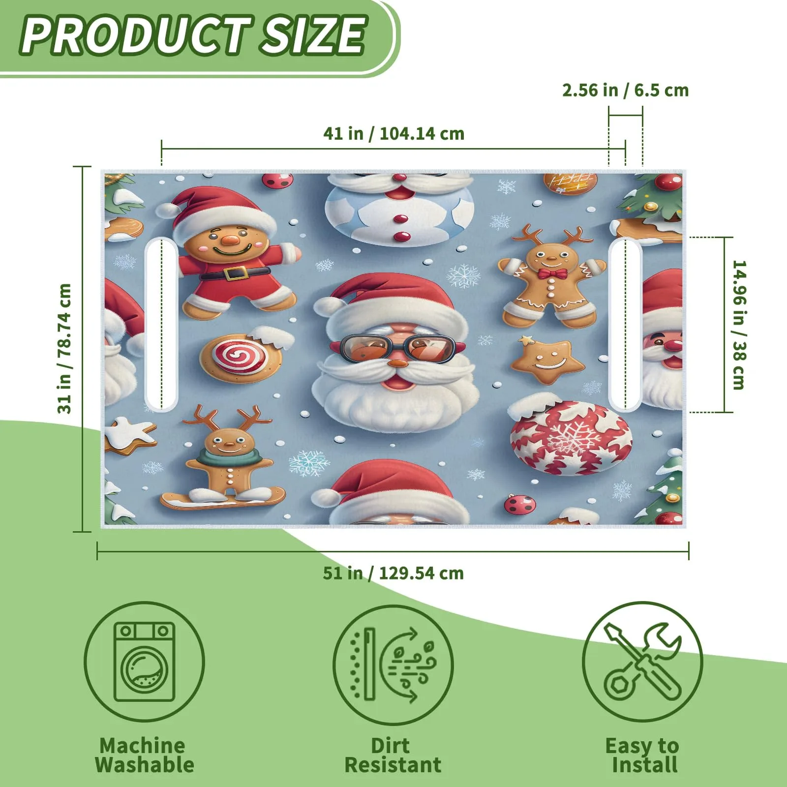 Tiveruda Merry Xmas Santa Golf Cart Seat Cover Blanket 51 x 31 image 2