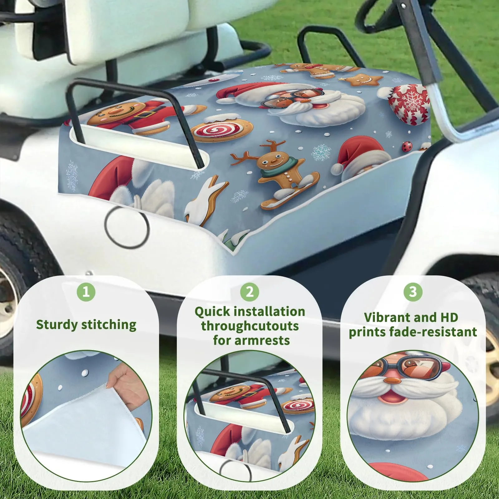 Tiveruda Merry Xmas Santa Golf Cart Seat Cover Blanket 51 x 31 image 3