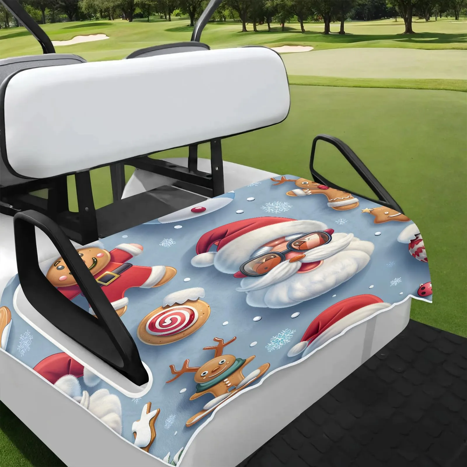 Tiveruda Merry Xmas Santa Golf Cart Seat Cover Blanket 51 x 31