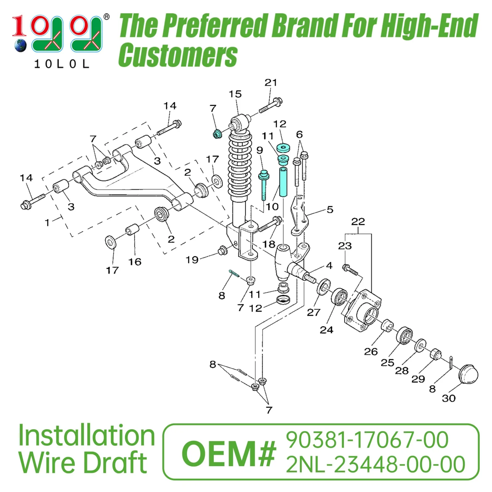 10L0L King Pin Repair Kit for Yamaha G22-G29, Drive 2 image 2