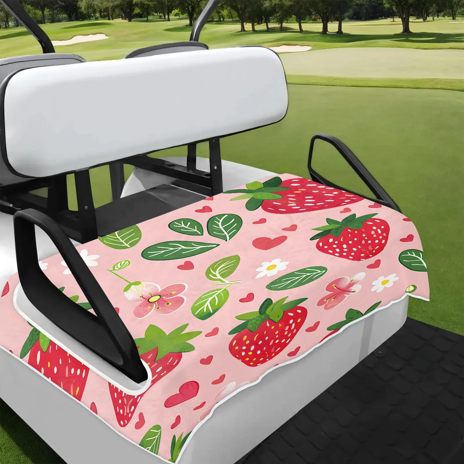 Tiveruda Floral Golf Cart Seat Cover, 51 x 31 in