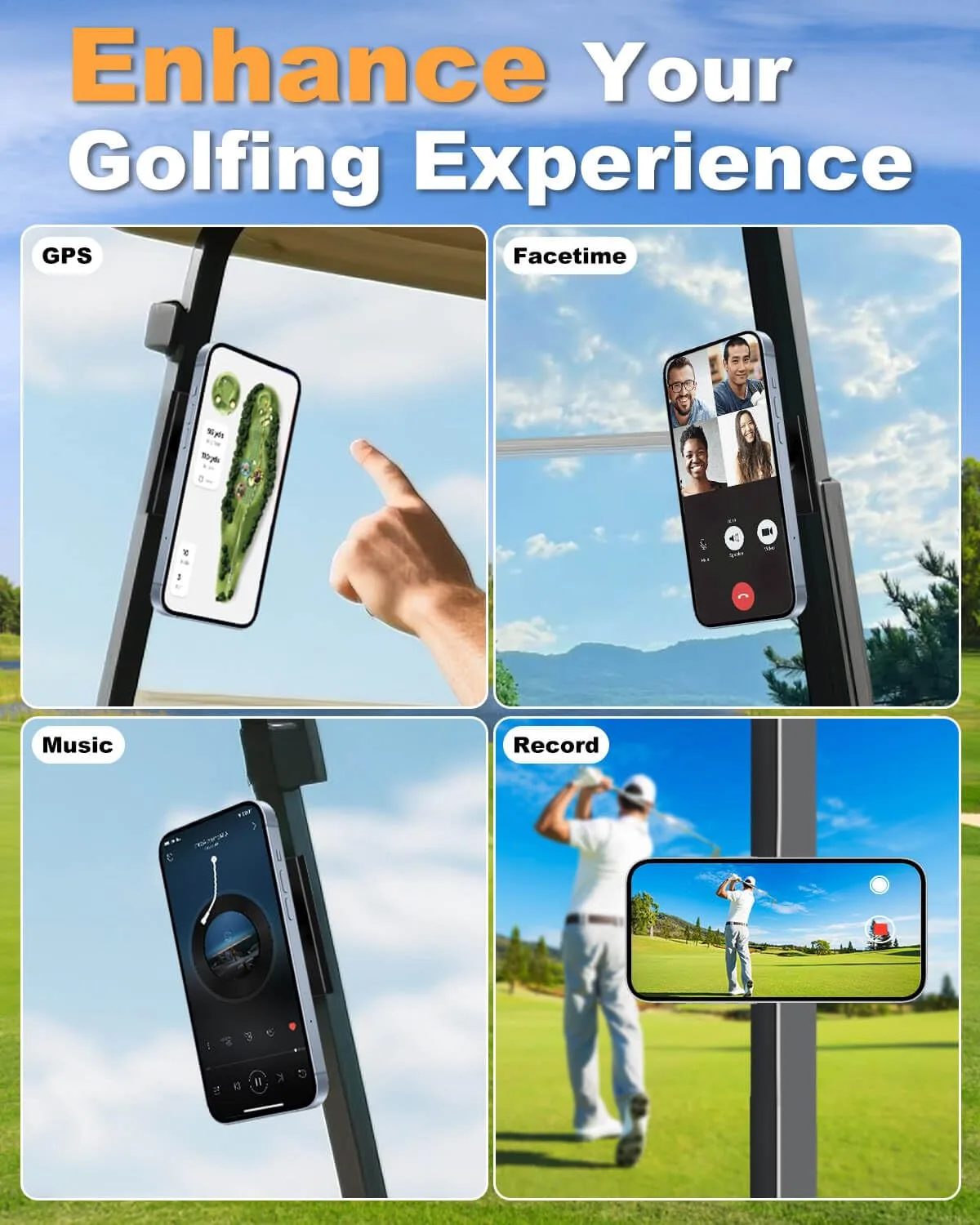 LEAPGOMAX Magnetic Golf Cart Phone Holder PH001 image 2