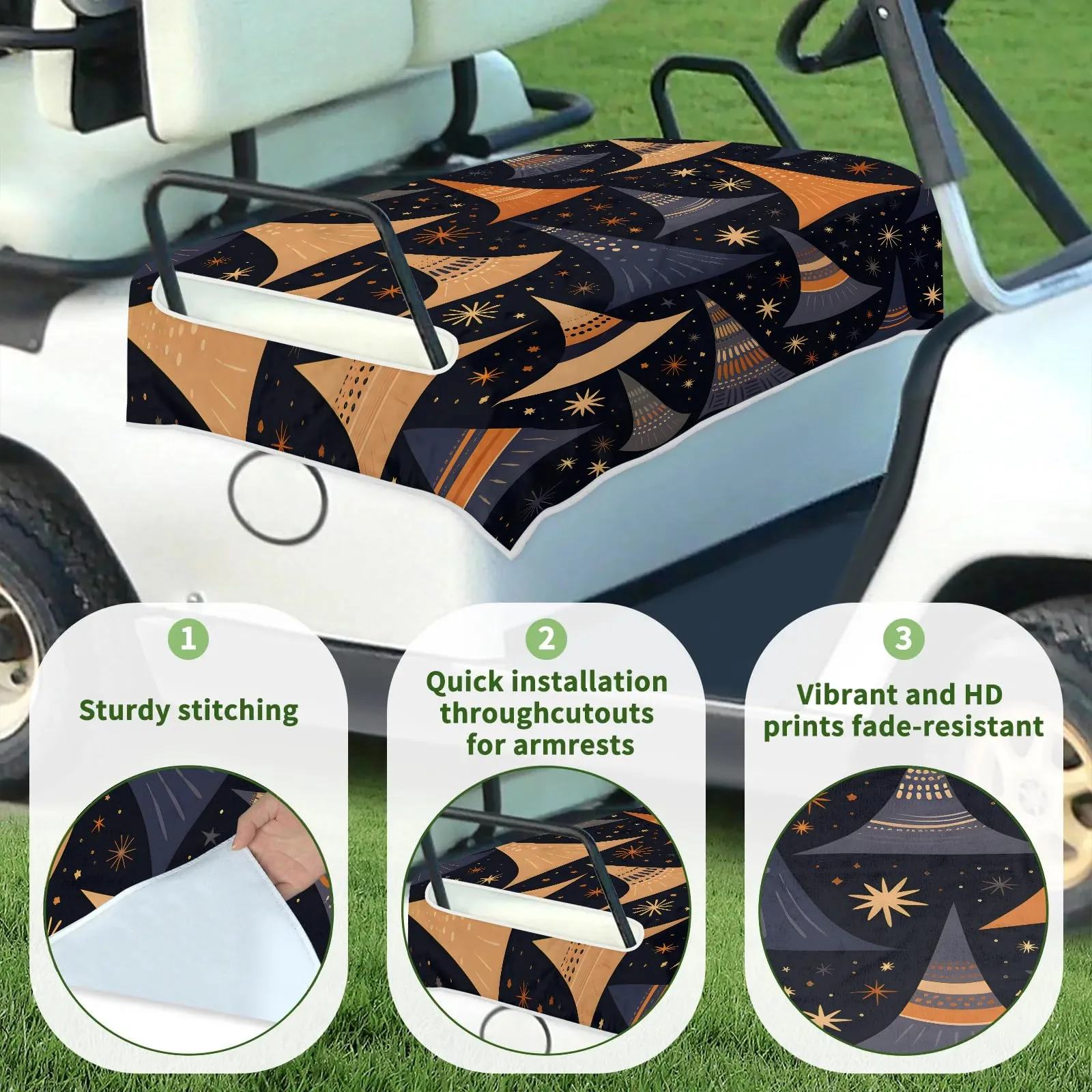 Tiveruda Golf Cart Seat Cover for Double Seats image 3