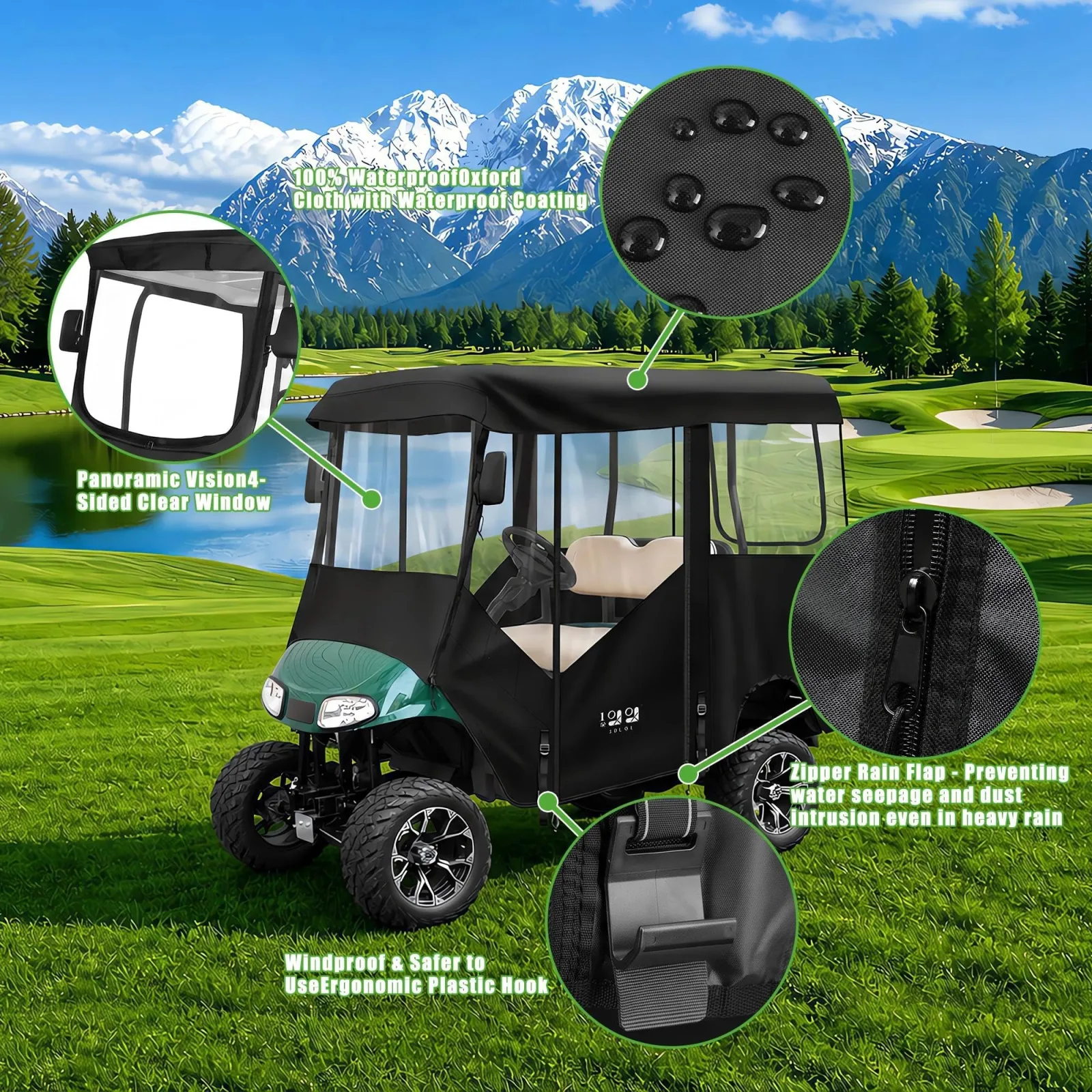 10L0L ACC-F57 Enclosure for E-Z-GO RXV 80-Inch Roof image 4