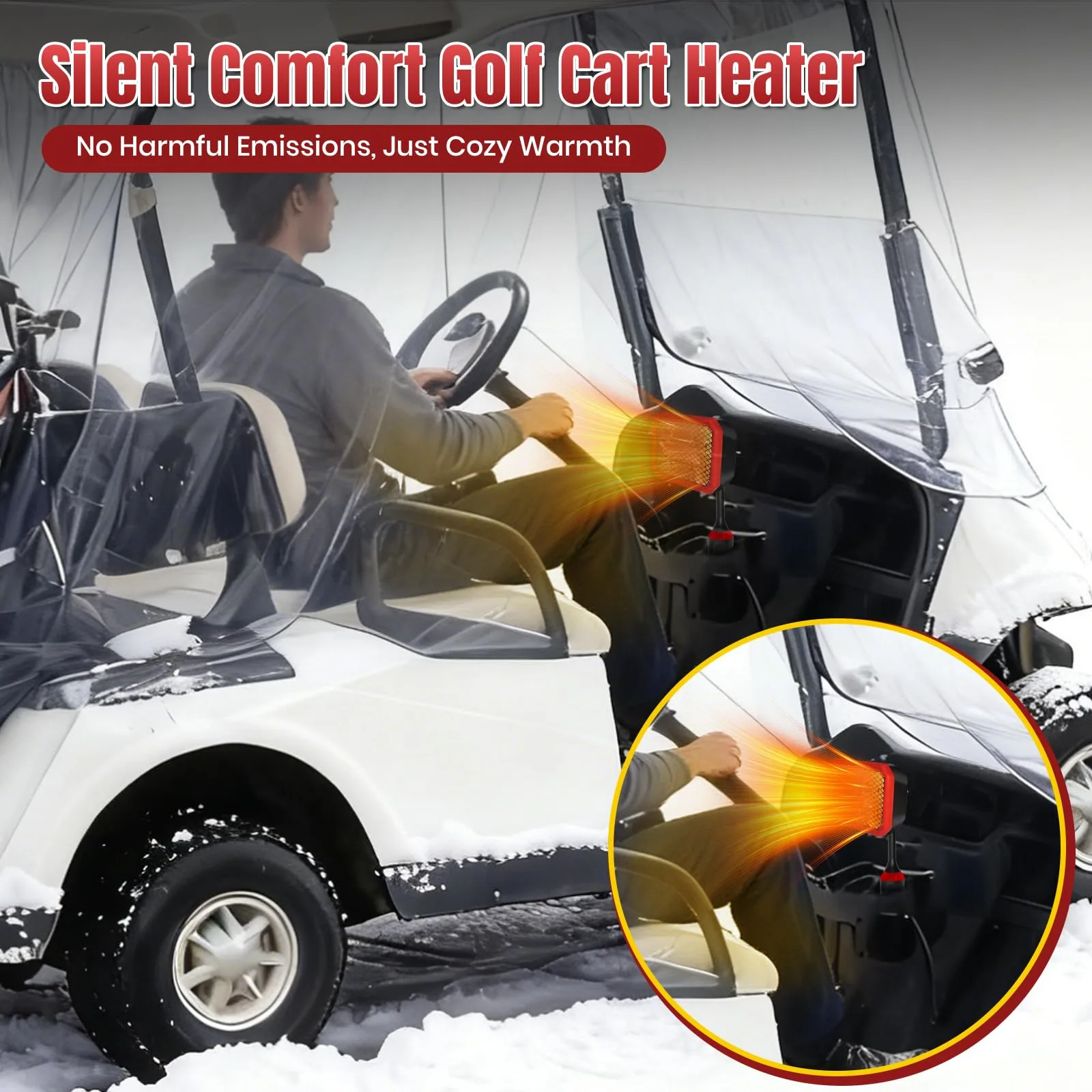 Gociean GN032-YT-1 400W 48V Battery Golf Cart Heater image 4