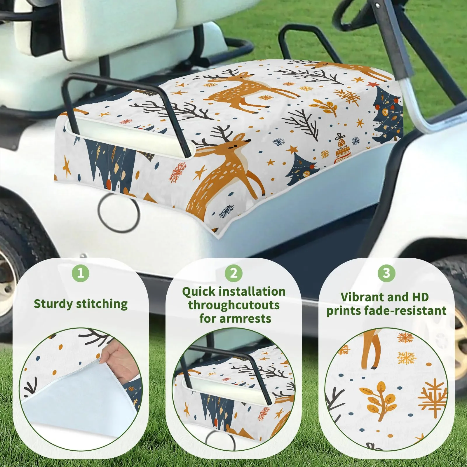 Tiveruda Golf Cart Seat Cover for Double Seats 51 x 31 image 3