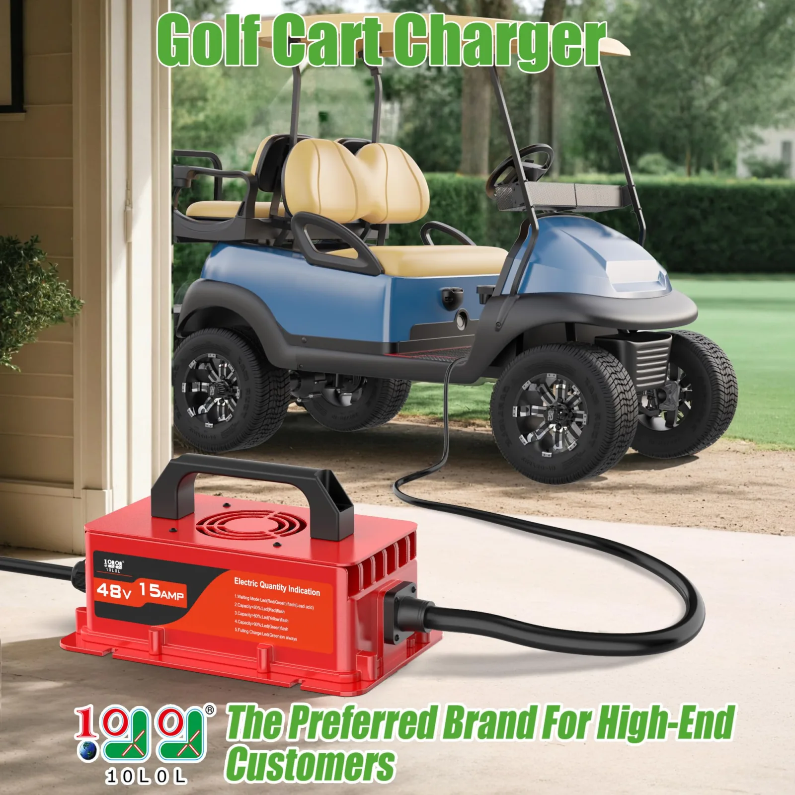 10L0L 48V 15A Charger for Club Car DS & Precedent image 2