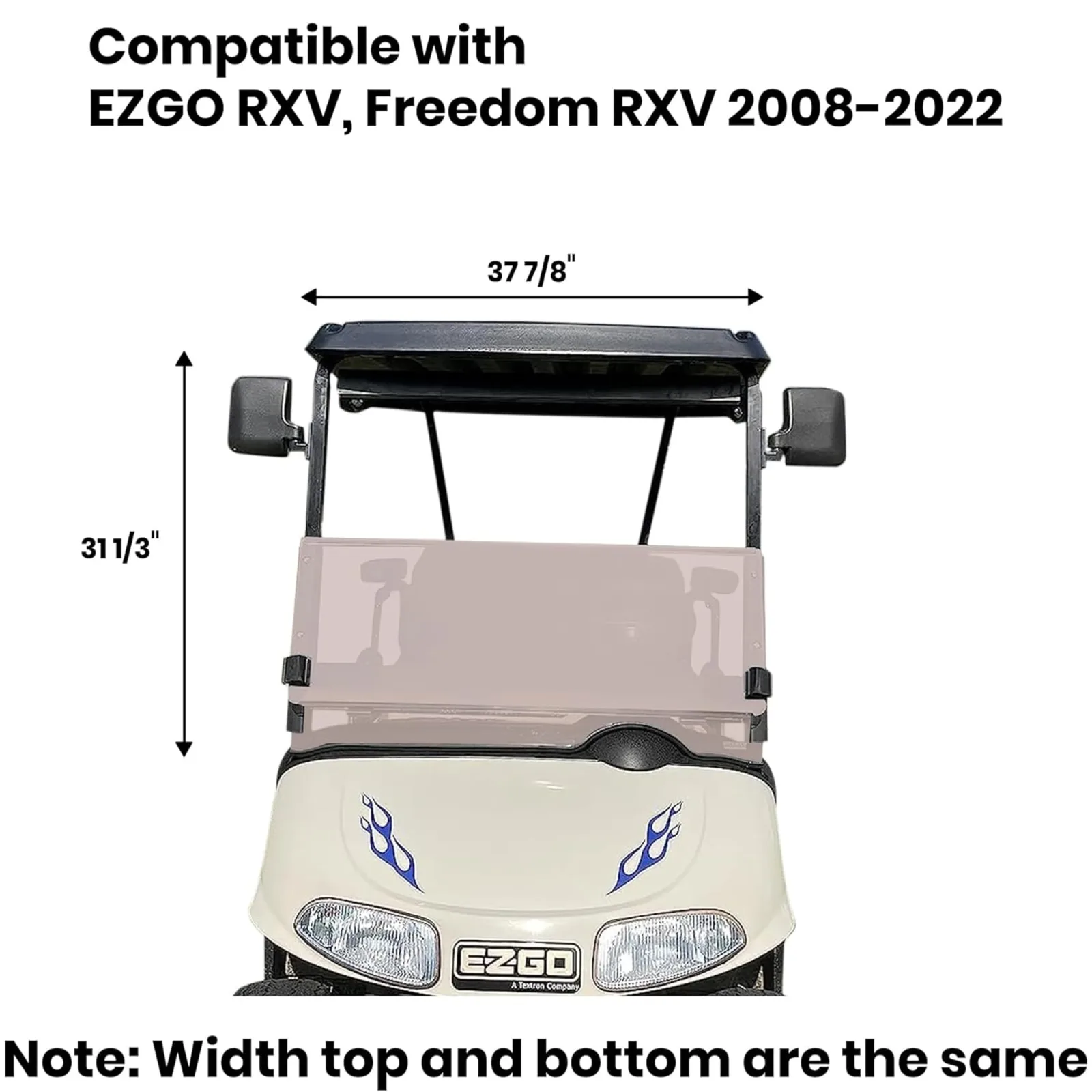 Huskey Tinted Windshield for E-Z-GO RXV 2008-2022 image 3