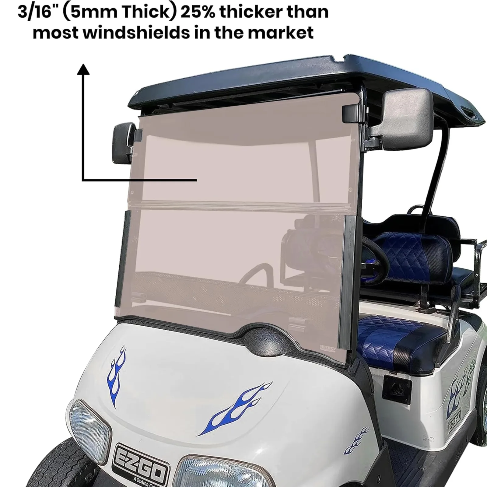 Huskey Tinted Windshield for E-Z-GO RXV 2008-2022 image 4