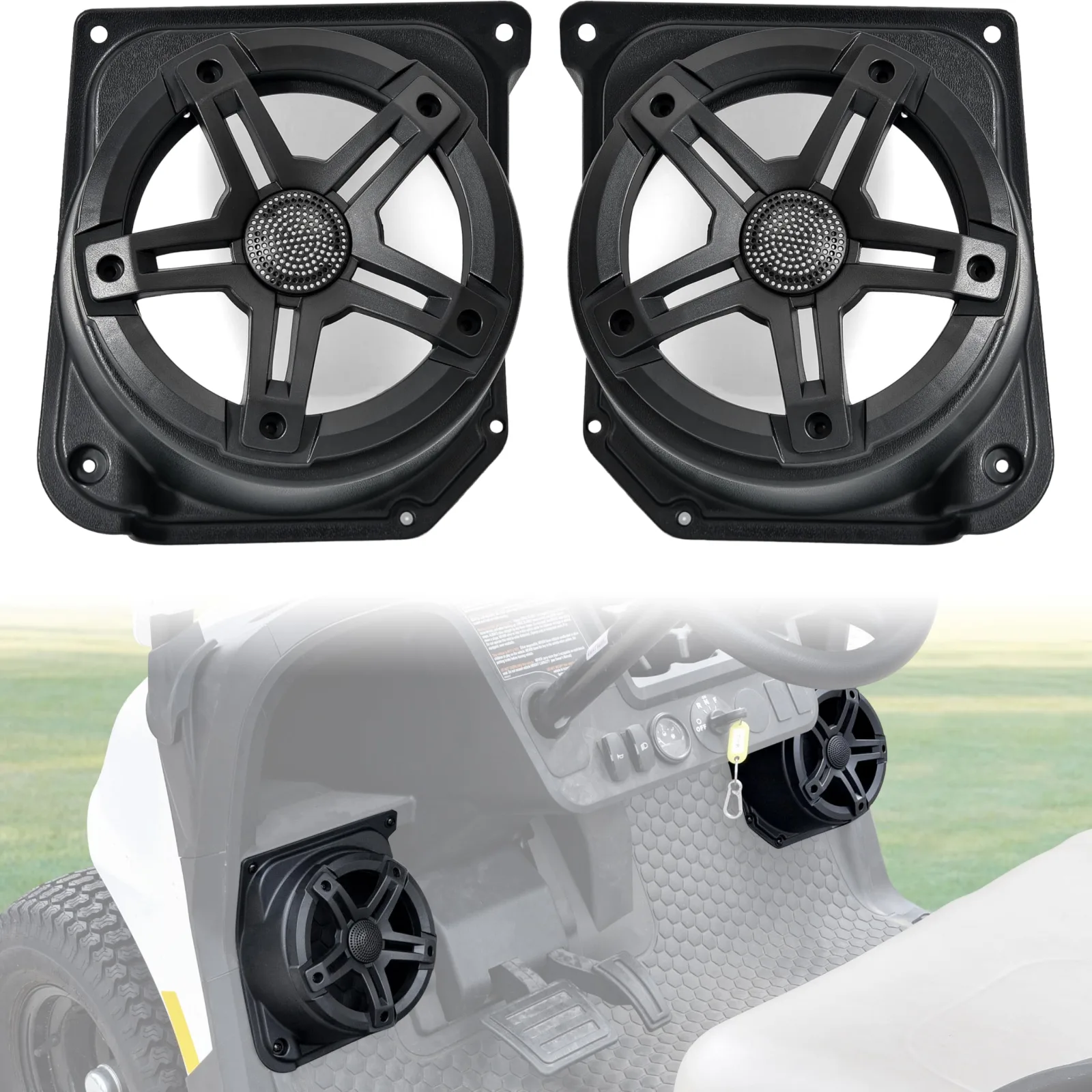 SAUTVS Speaker Pods for 2025 E-Z-GO Valor, 6.5-Inch