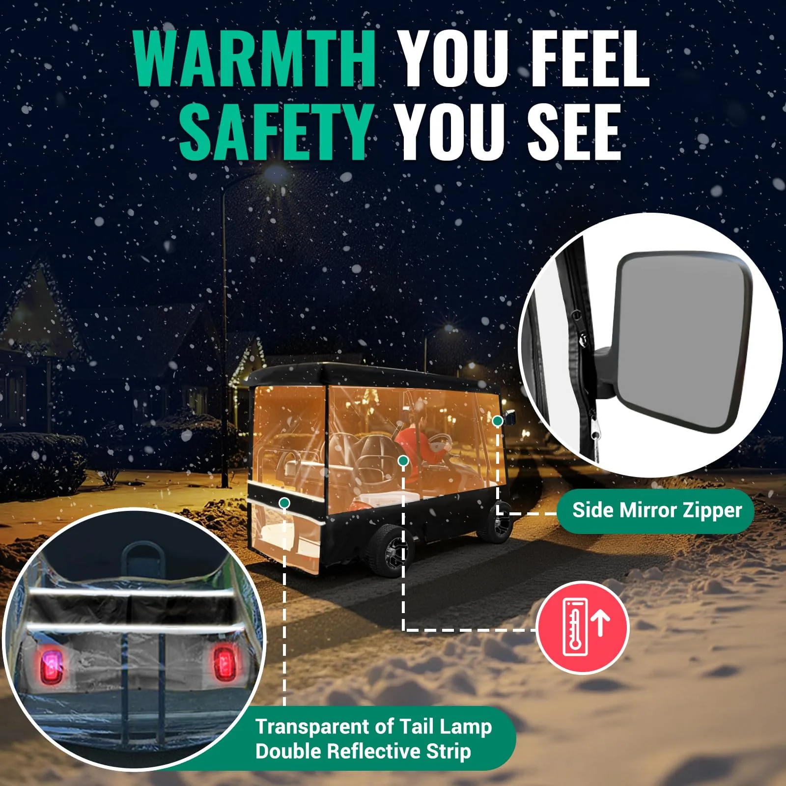 LUPPLE 4-Passenger Golf Cart Enclosure, 94-Inch Extended Roof image 4