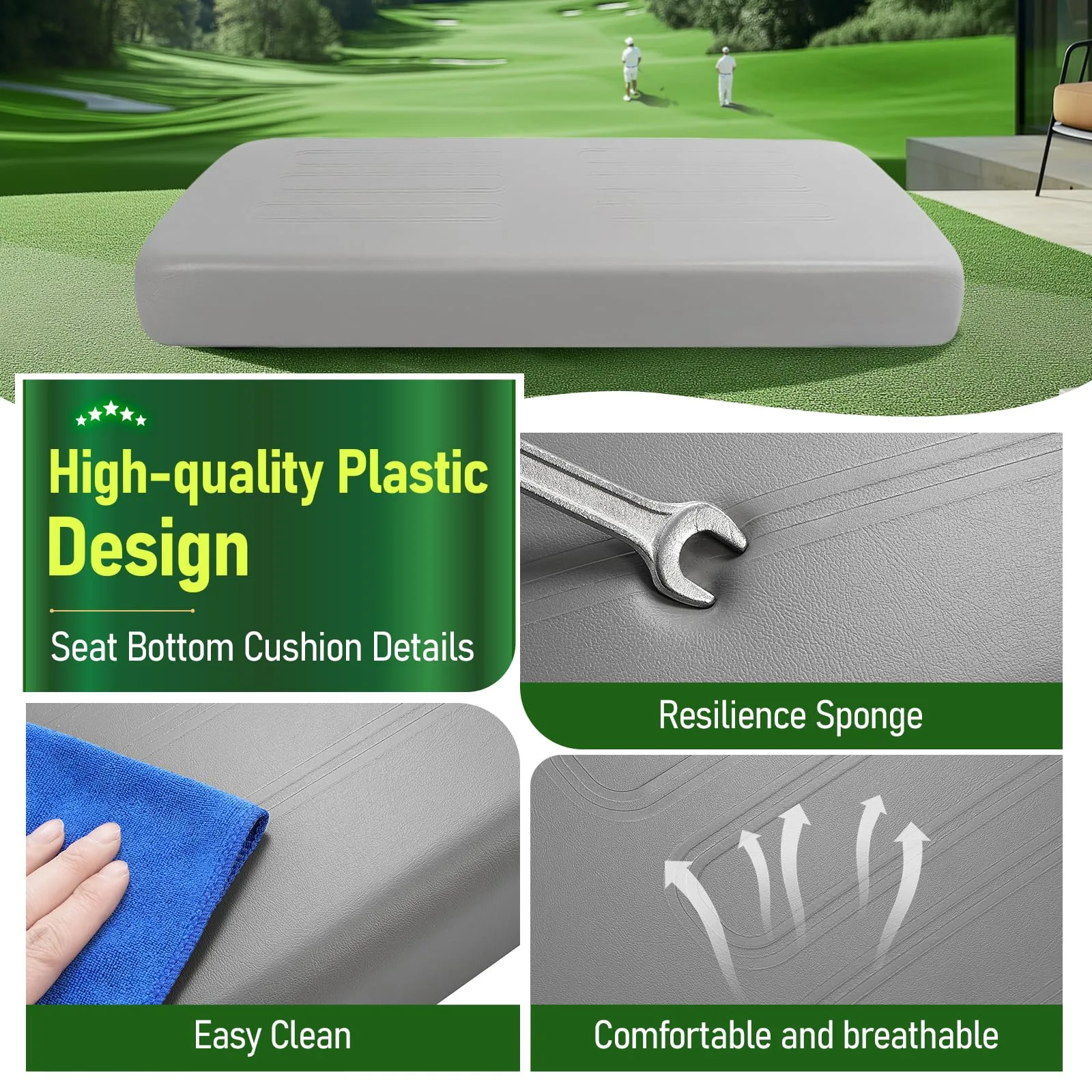 WUTIST Front Seat Bottom for Club Car Carryall - GO-4872 image 3