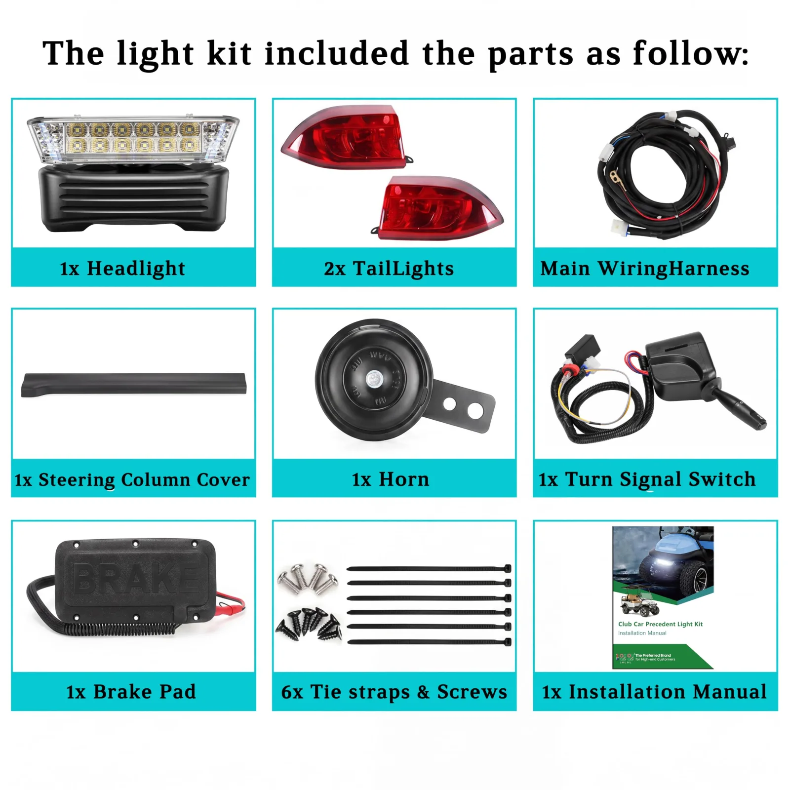10L0L 12V Light Kit for Club Car Precedent 2004-Up image 3