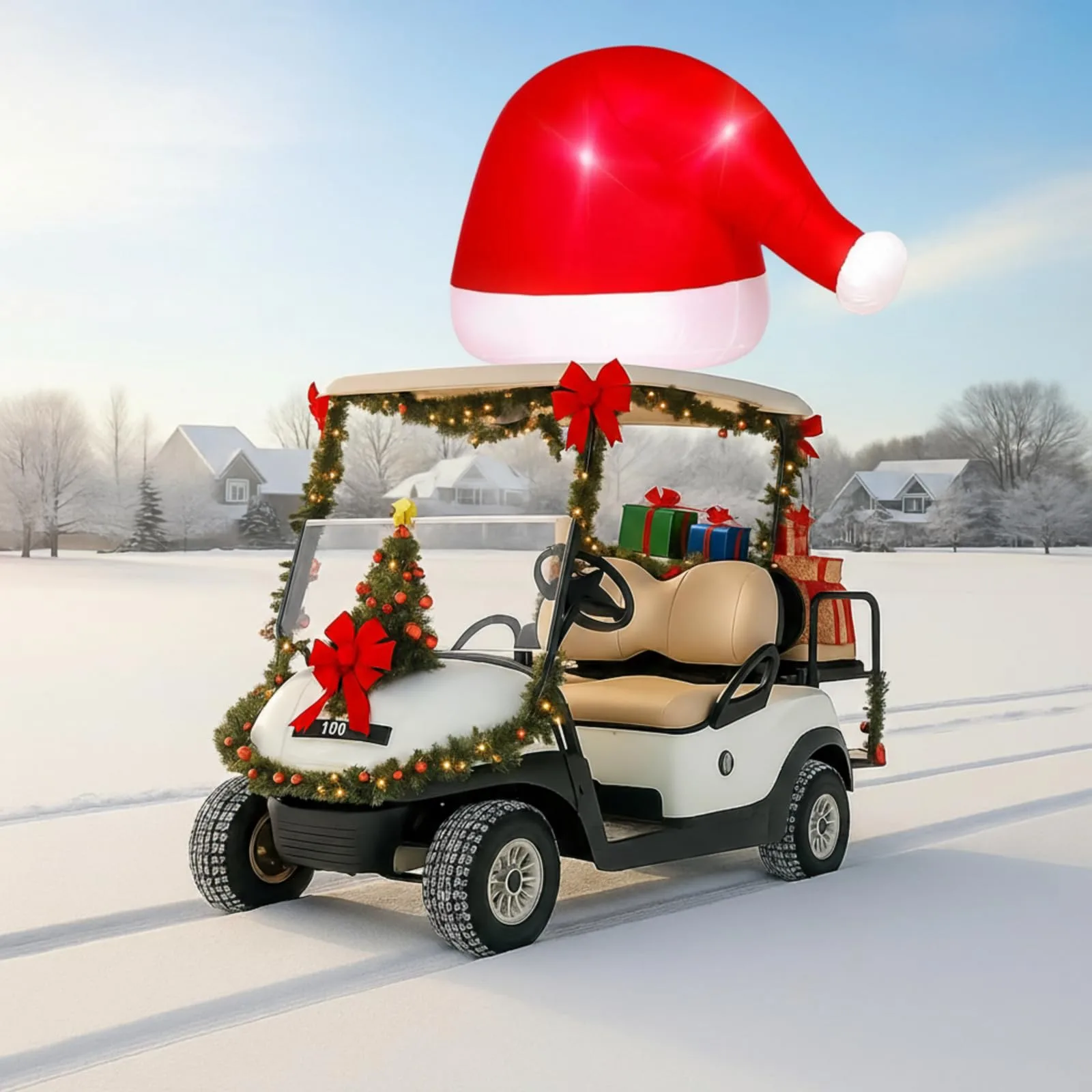 JellyArch 5.9 ft Inflatable Santa Hat Car Top Decoration MEG-JellyArch-97 image 3