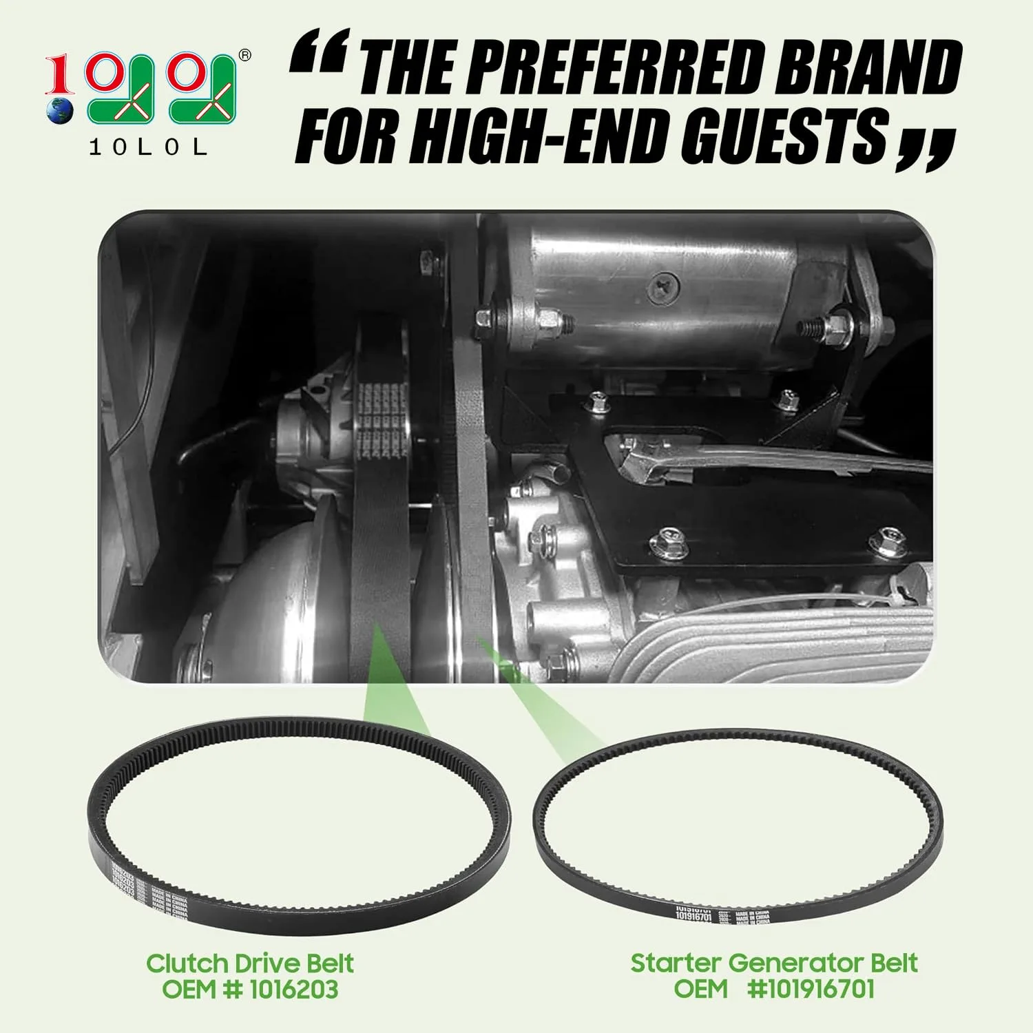 10L0L Tune-Up Belt Kit for Club Car Precedent FE350 image 2