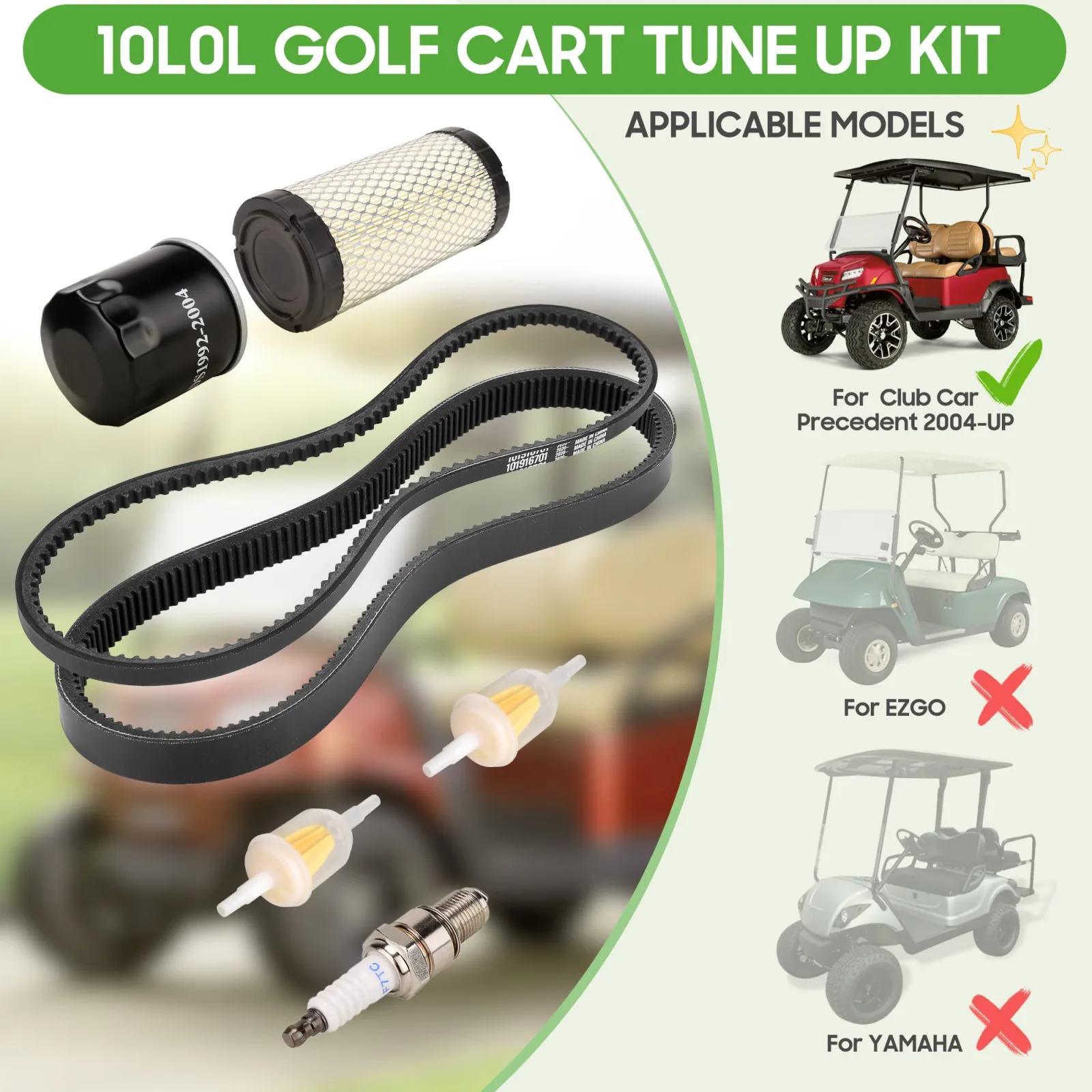 10L0L Tune-Up Belt Kit for Club Car Precedent FE350 image 4