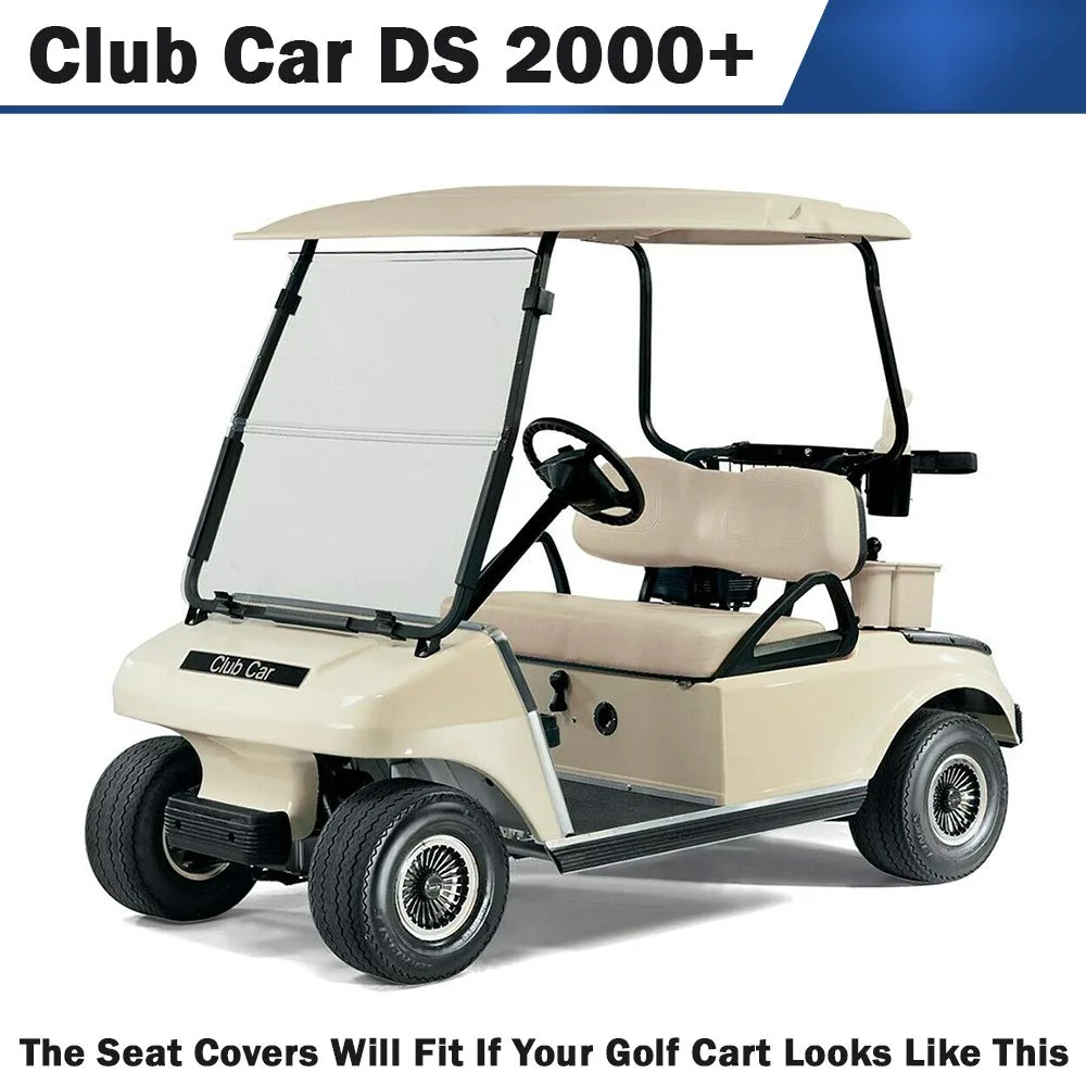 Club Car DS Front Vinyl Seat Cover Set - Burgundy image 2