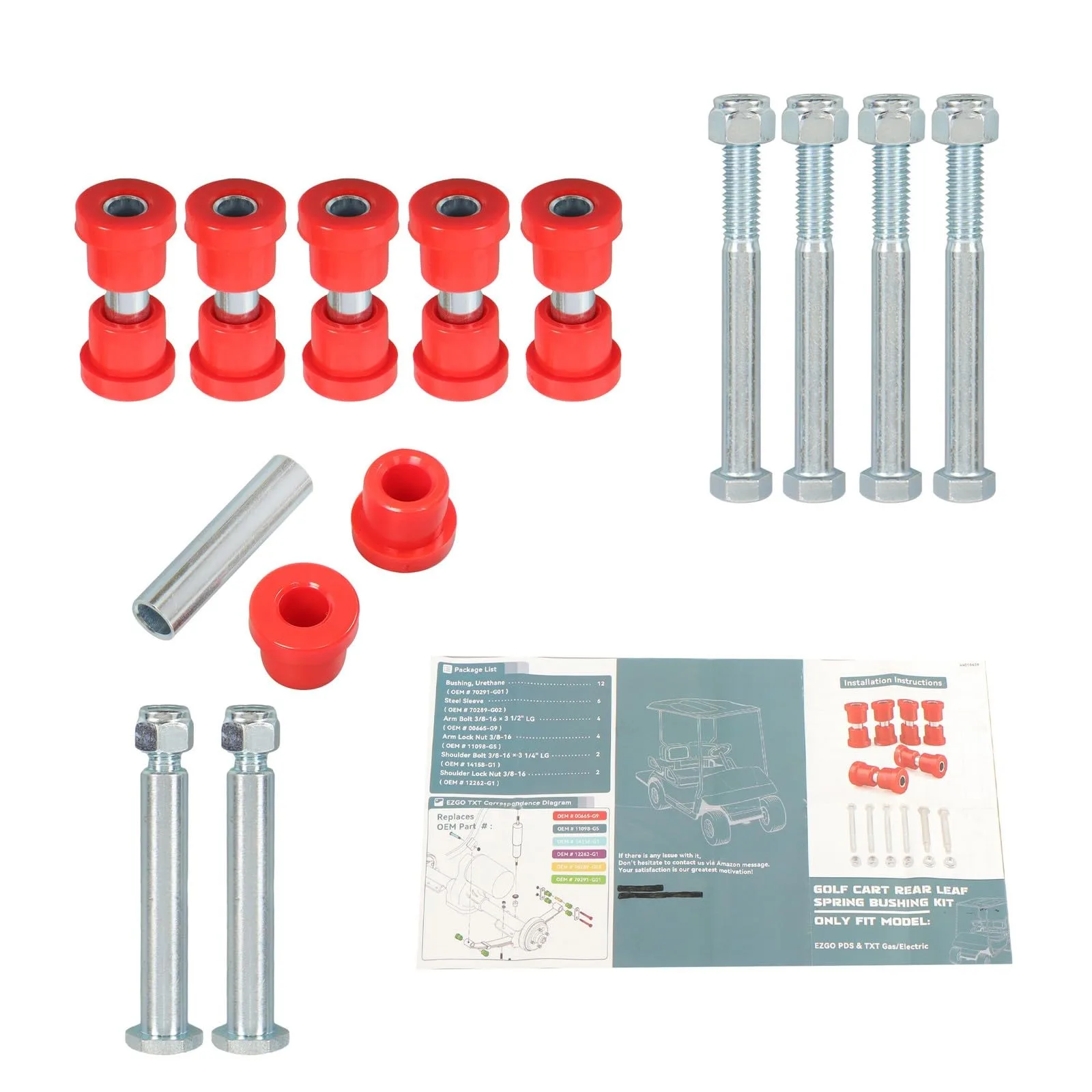 Rear Leaf Spring Bushing Kit VXB8TDBD242 for E-Z-GO Club Car image 2