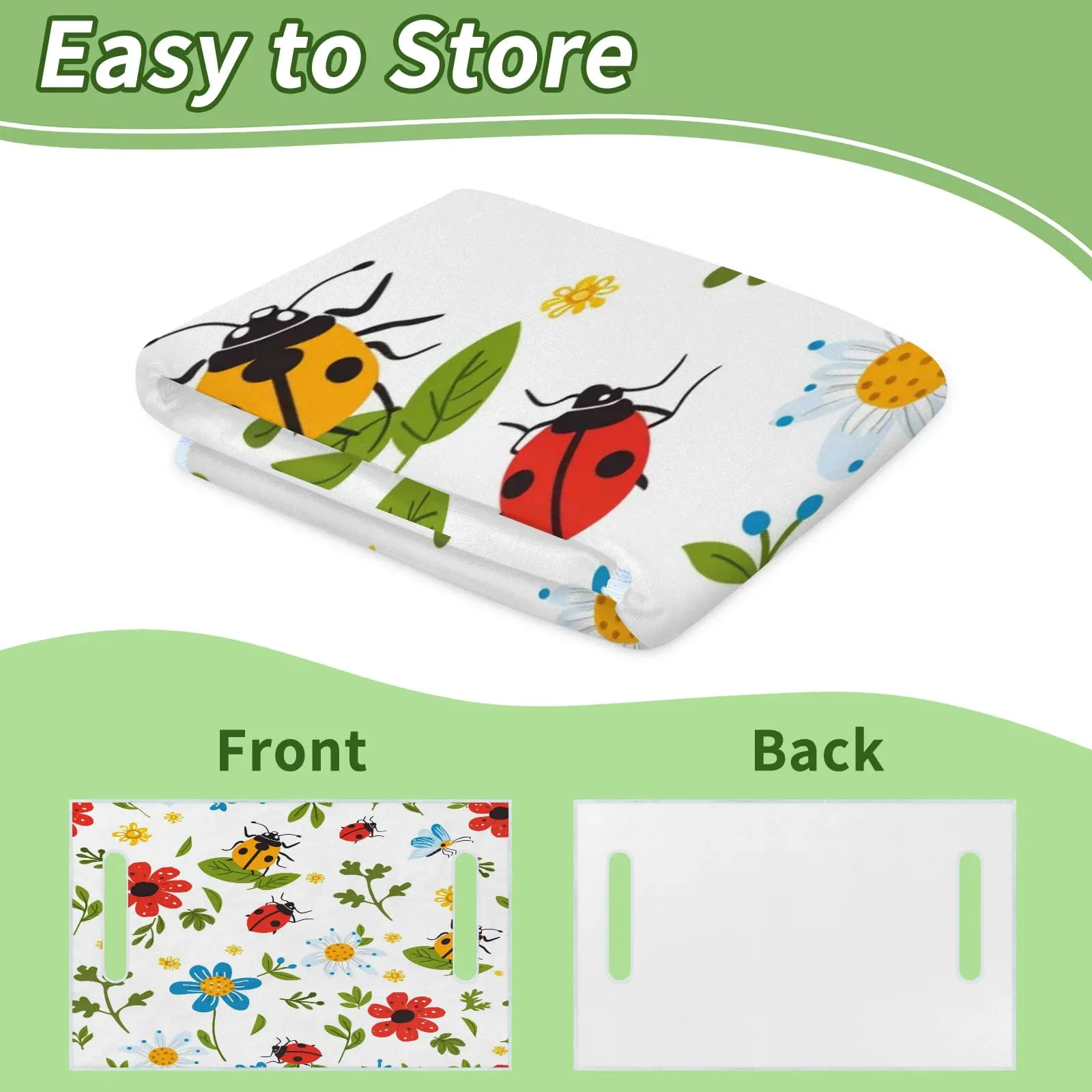 Tiveruda Ladybugs Daisy Golf Cart Seat Cover 51 x 31 in image 4