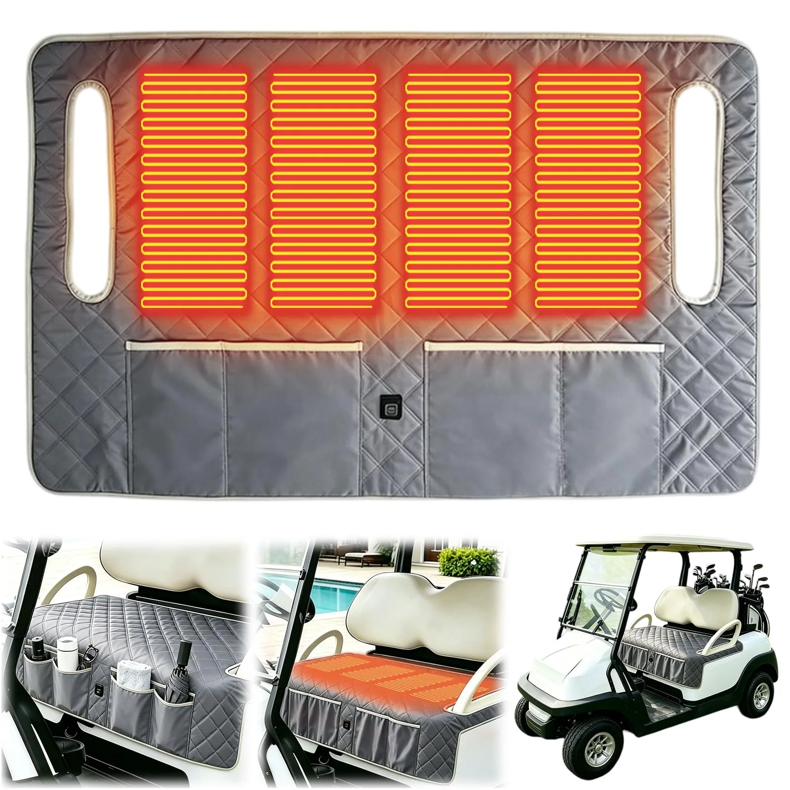 Generic USB Heated Seat Cover for Golf Carts and Cars
