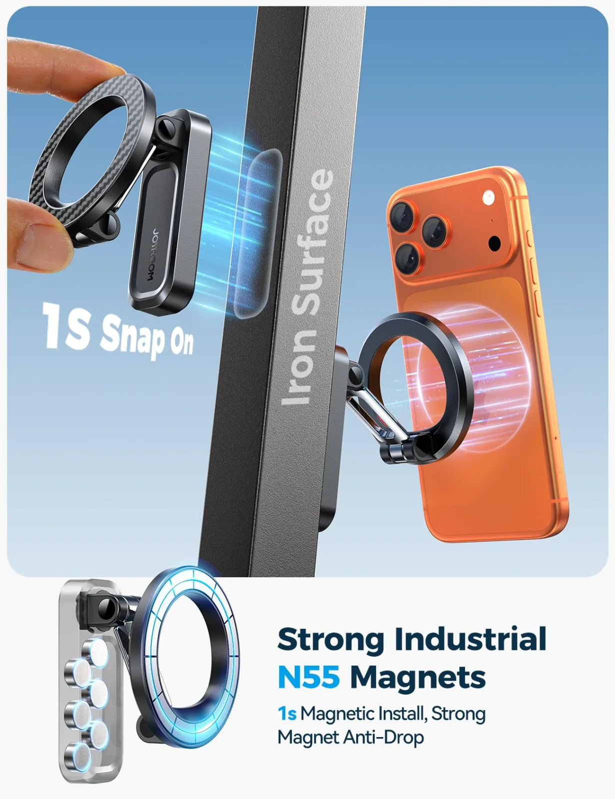 JOYROOM JR-ZS522-Golf Magnetic Golf Cart Phone Holder image 3