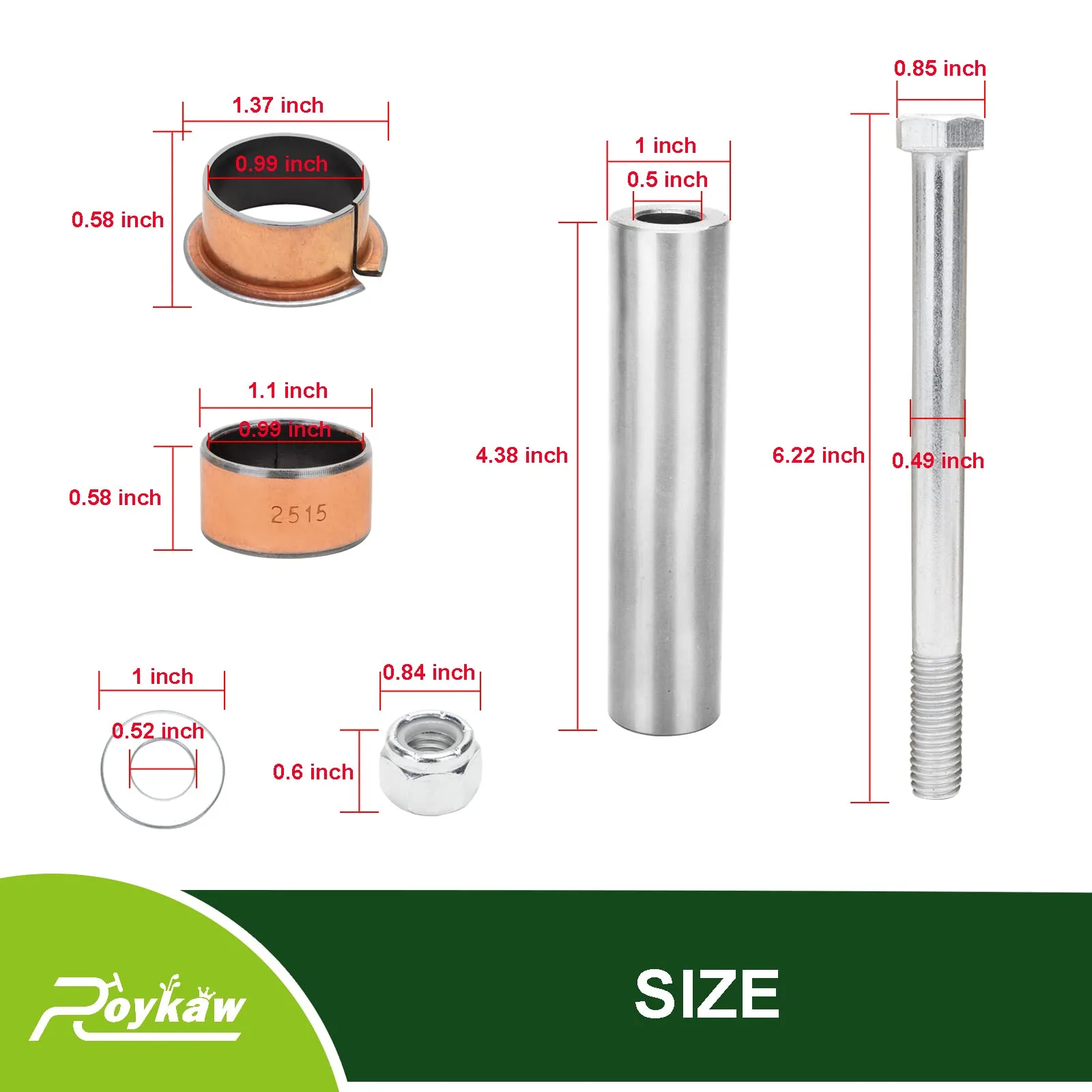 Roykaw EZGO Kingpin Spindle Bushing Repair Kit image 4