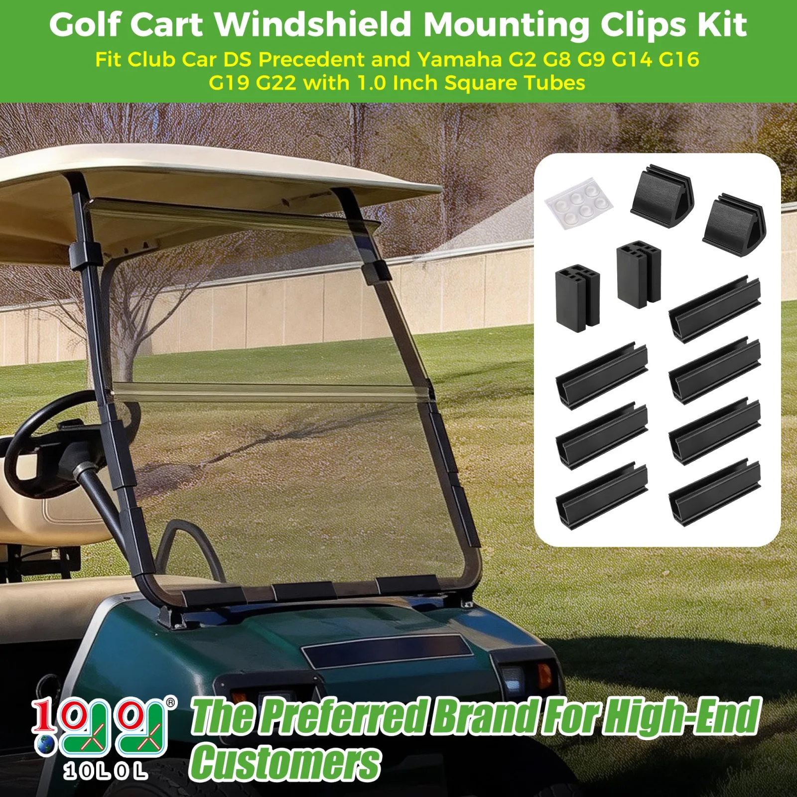 10L0L Windshield Mounting Clips Kit BOD-Y160-F for Club Car & Yamaha image 2