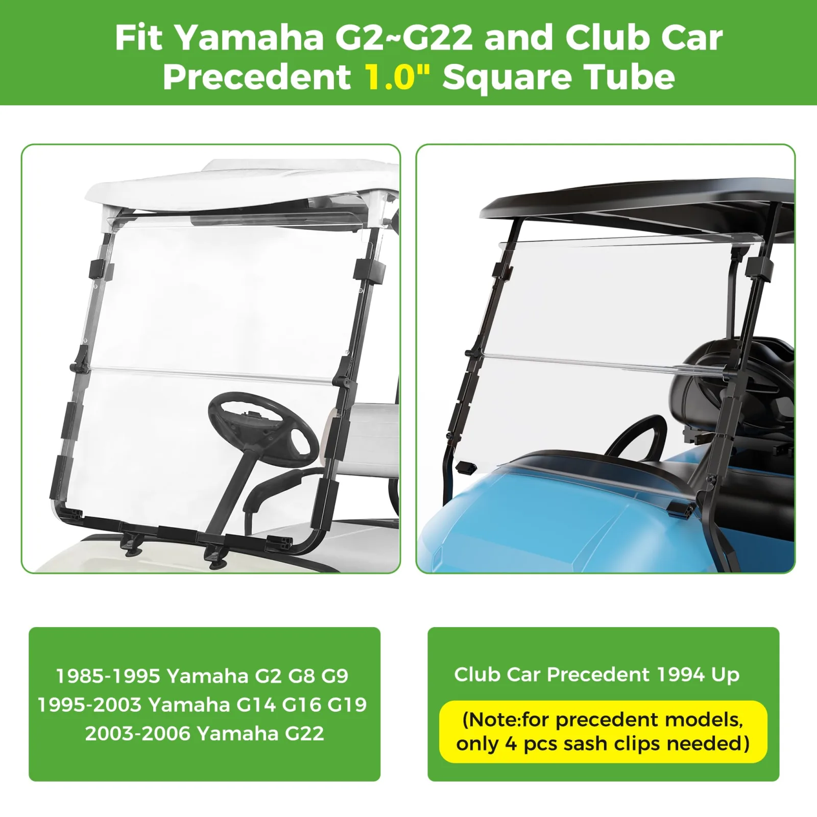 10L0L Windshield Mounting Clips Kit BOD-Y160-F for Club Car & Yamaha image 4