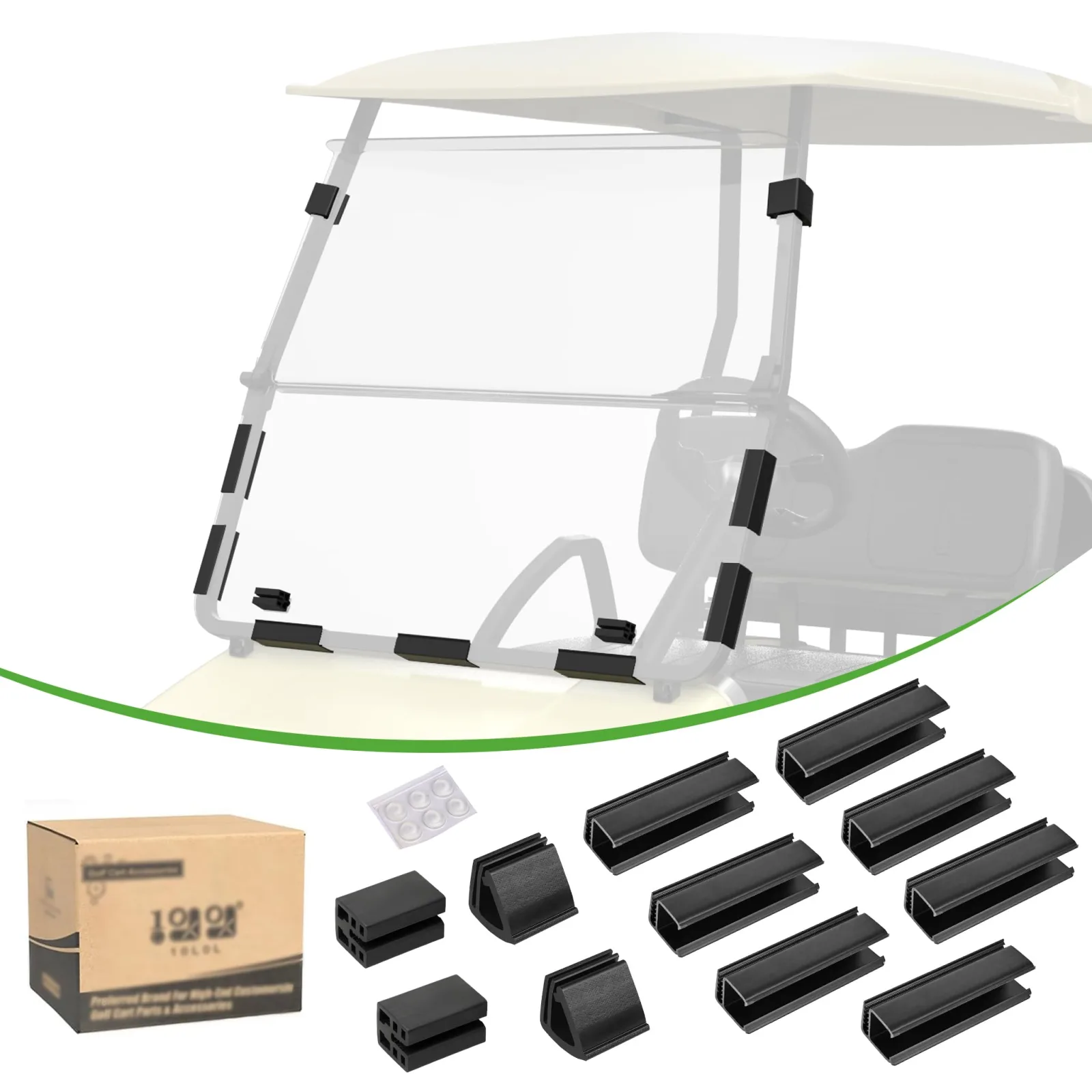 10L0L Windshield Mounting Clips Kit BOD-Y160-F for Club Car & Yamaha