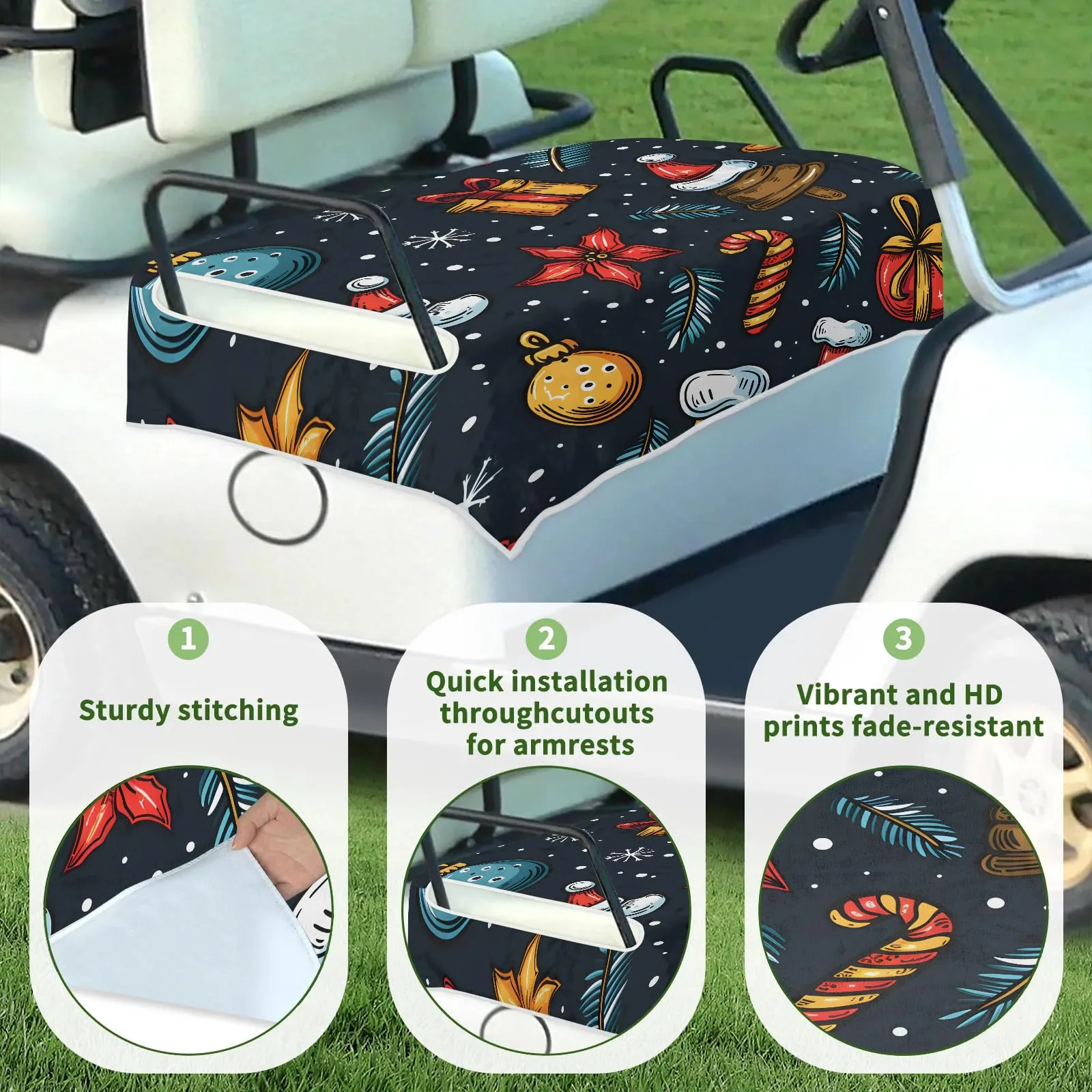 Tiveruda Golf Cart Seat Cover for Double Seats image 3