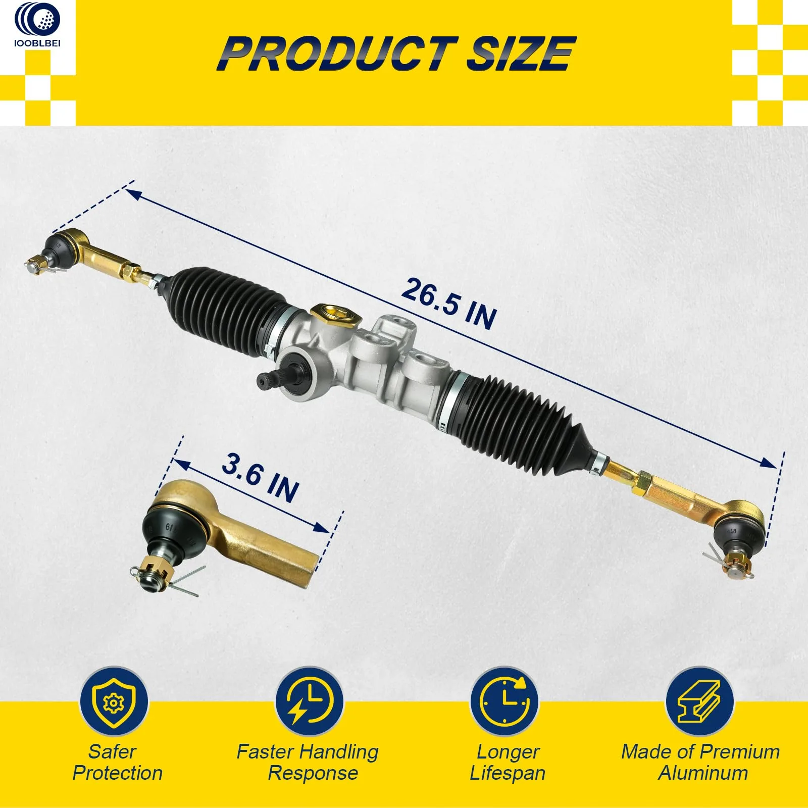 IOOBLBEI Steering Rack and Pinion for E-Z-GO RXV image 4