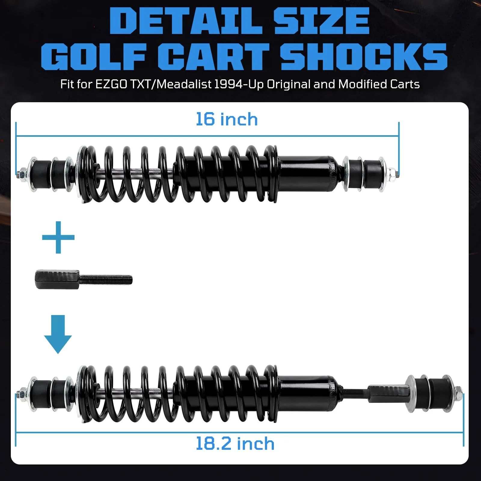 iLSKW Shock Absorbers for E-Z-GO TXT Medalist, 2-Piece image 4