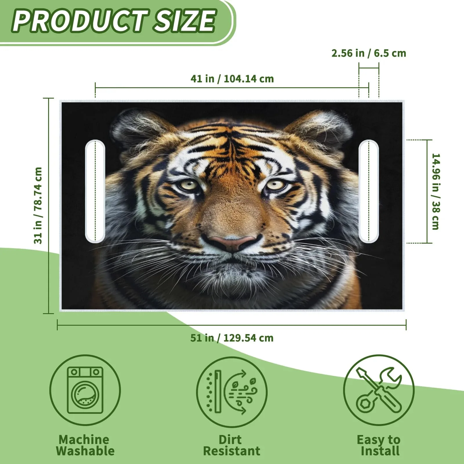 Tiveruda Tiger Golf Cart Seat Cover for Double Seats image 2